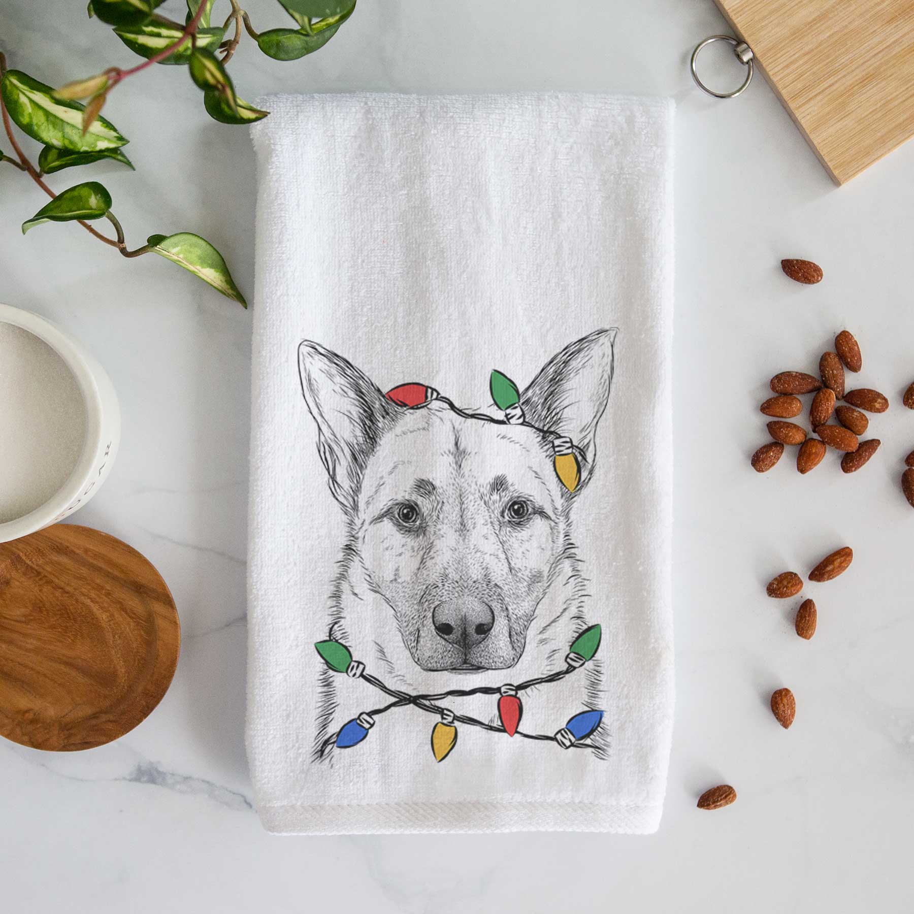 Oliverno the German Shepherd Decorative Hand Towel