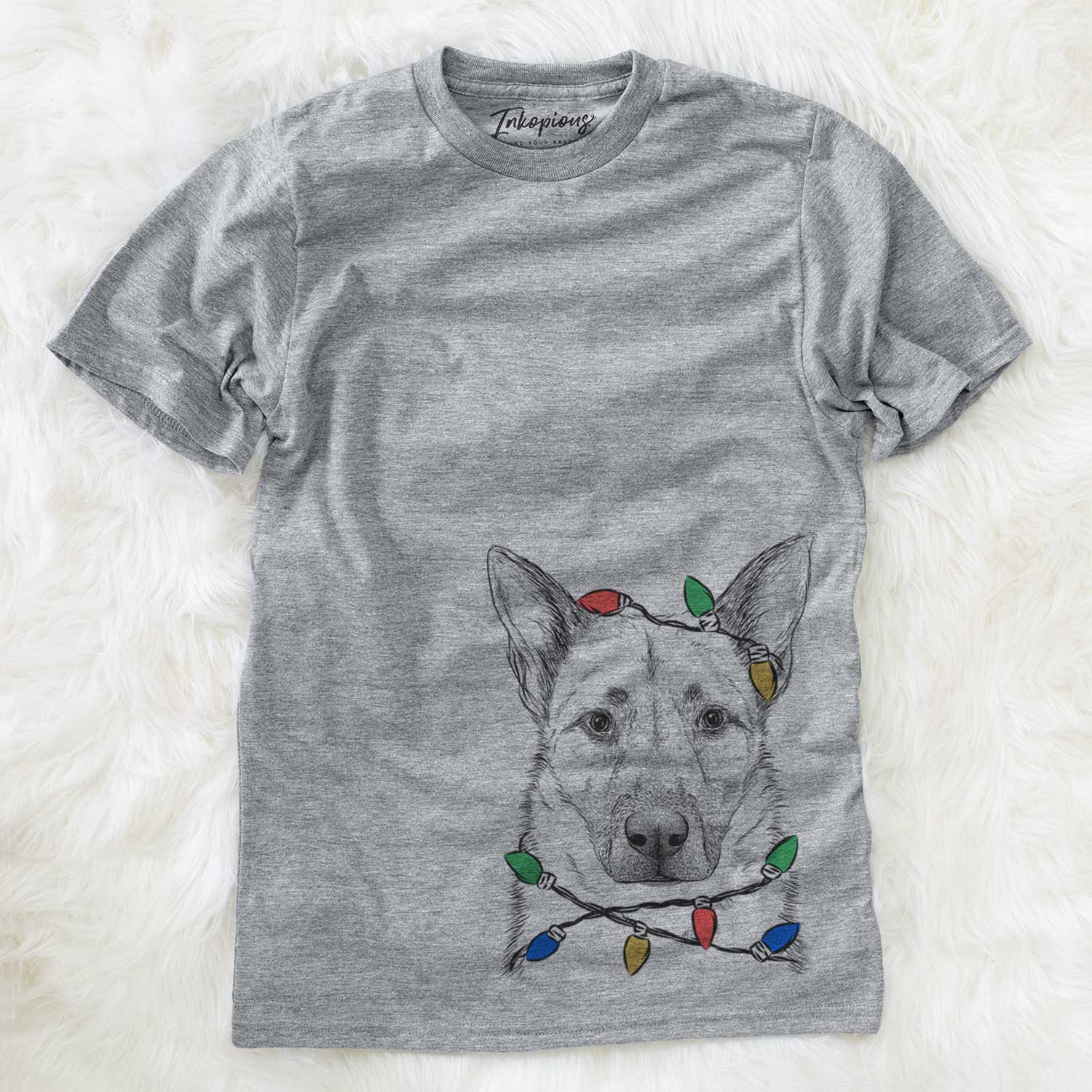 Christmas Lights Oliverno the German Shepherd - Unisex Crewneck