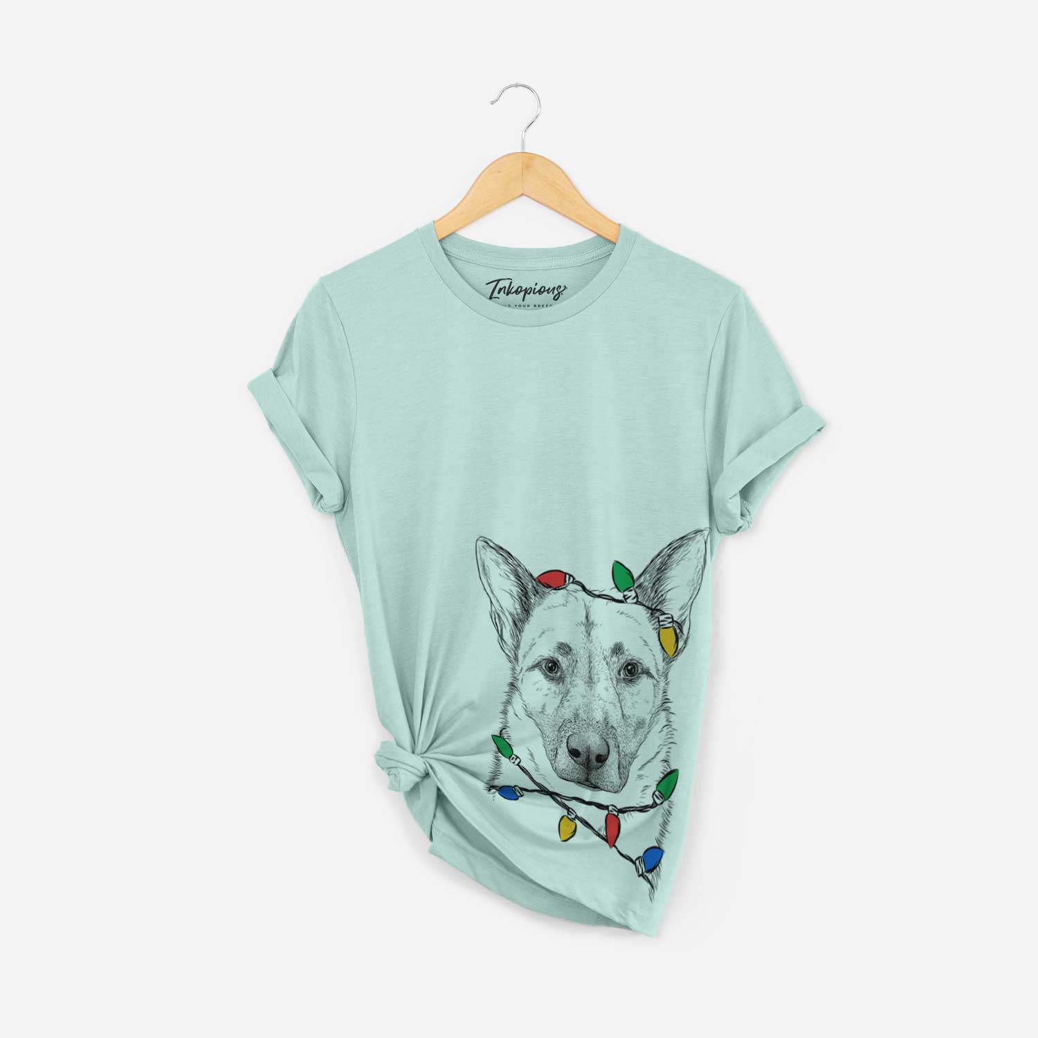 Christmas Lights Oliverno the German Shepherd - Unisex Crewneck