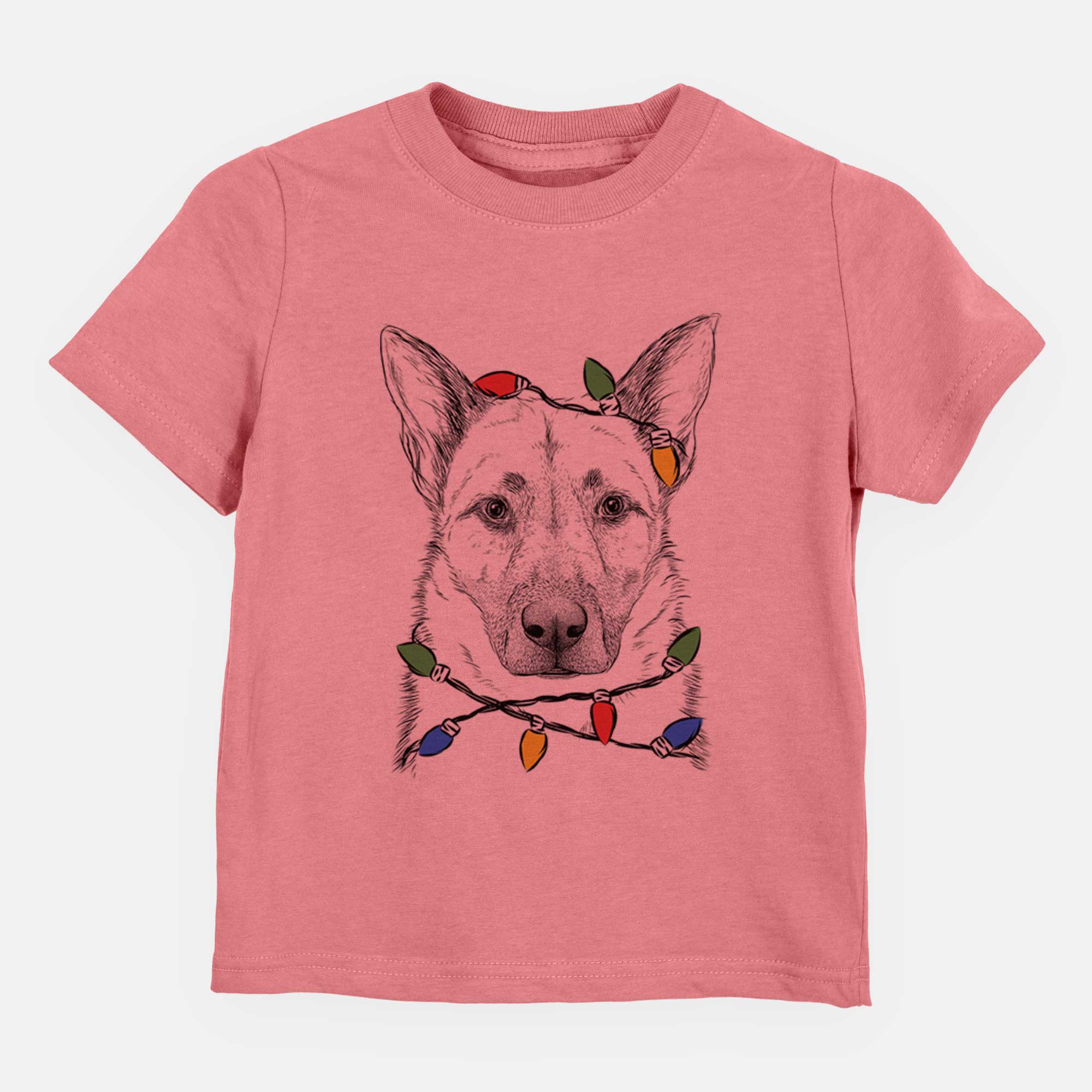 Christmas Lights Oliverno the German Shepherd - Kids/Youth/Toddler Shirt