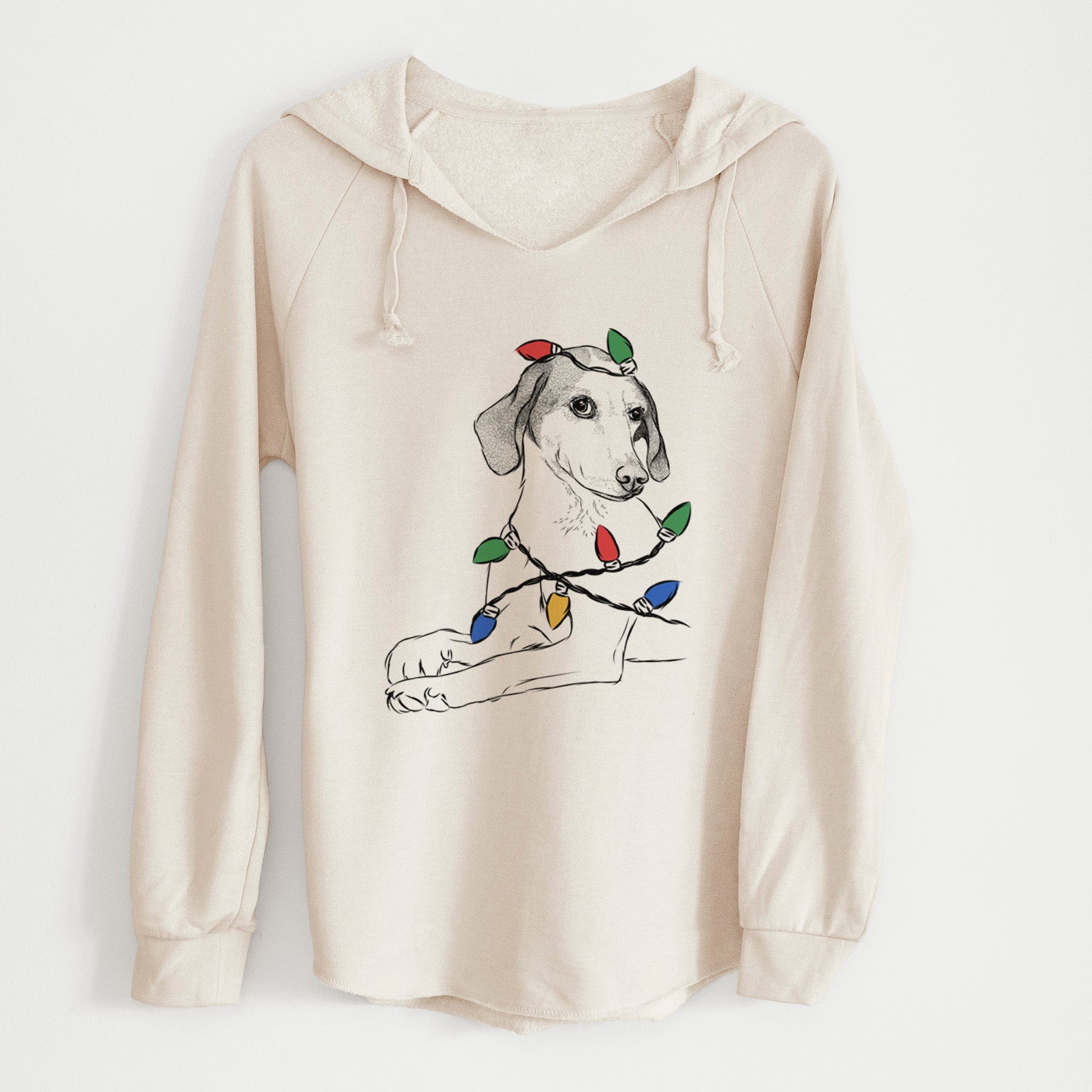 Christmas Lights Opie the Foxhound - Cali Wave Hooded Sweatshirt