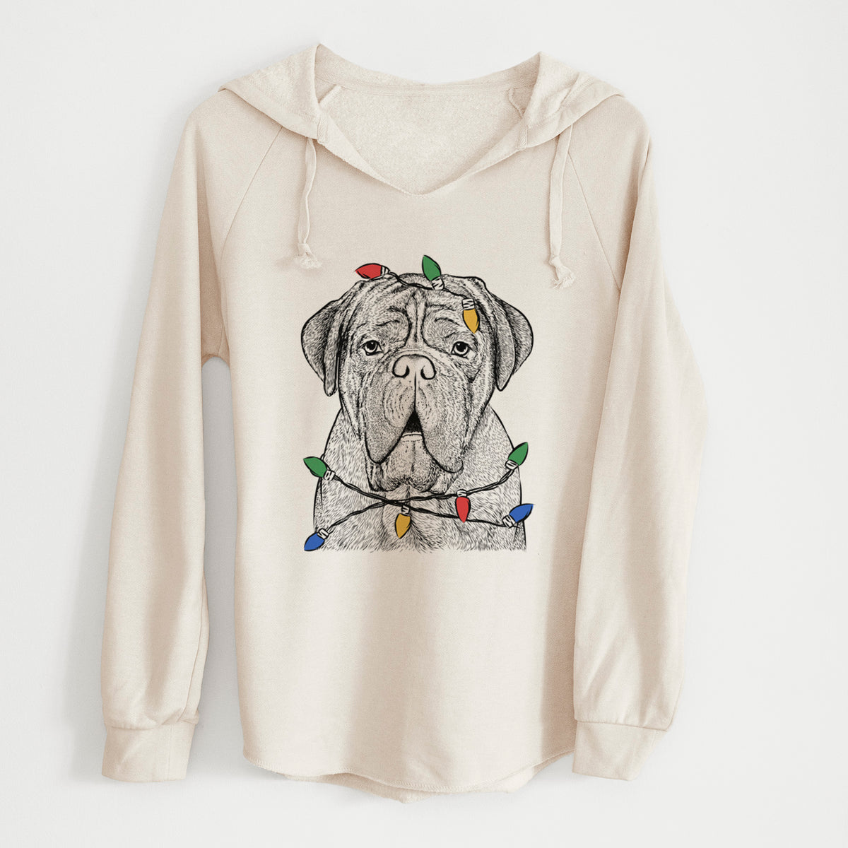 Christmas Lights Optimus the Dogue de Bordeaux - Cali Wave Hooded Sweatshirt