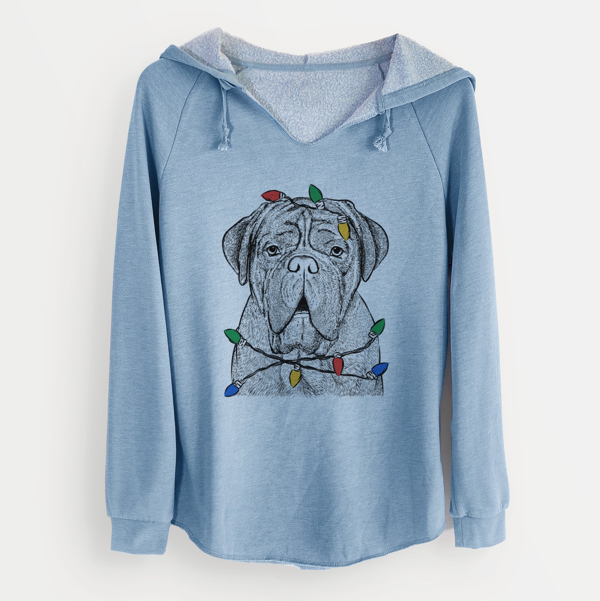 Christmas Lights Optimus the Dogue de Bordeaux - Cali Wave Hooded Sweatshirt