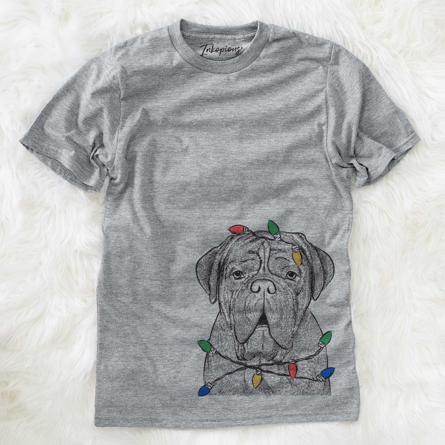 Christmas Lights Optimus the Dogue de Bordeaux - Unisex Crewneck