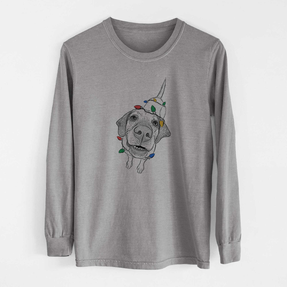 Christmas Lights Oquirrh the Vizsla - Heavyweight 100% Cotton Long Sleeve