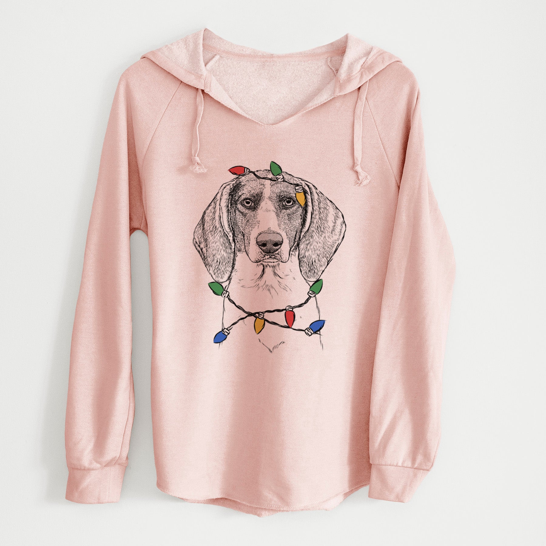 Christmas Lights Orin the Treeing Walker Coonhound - Cali Wave Hooded Sweatshirt