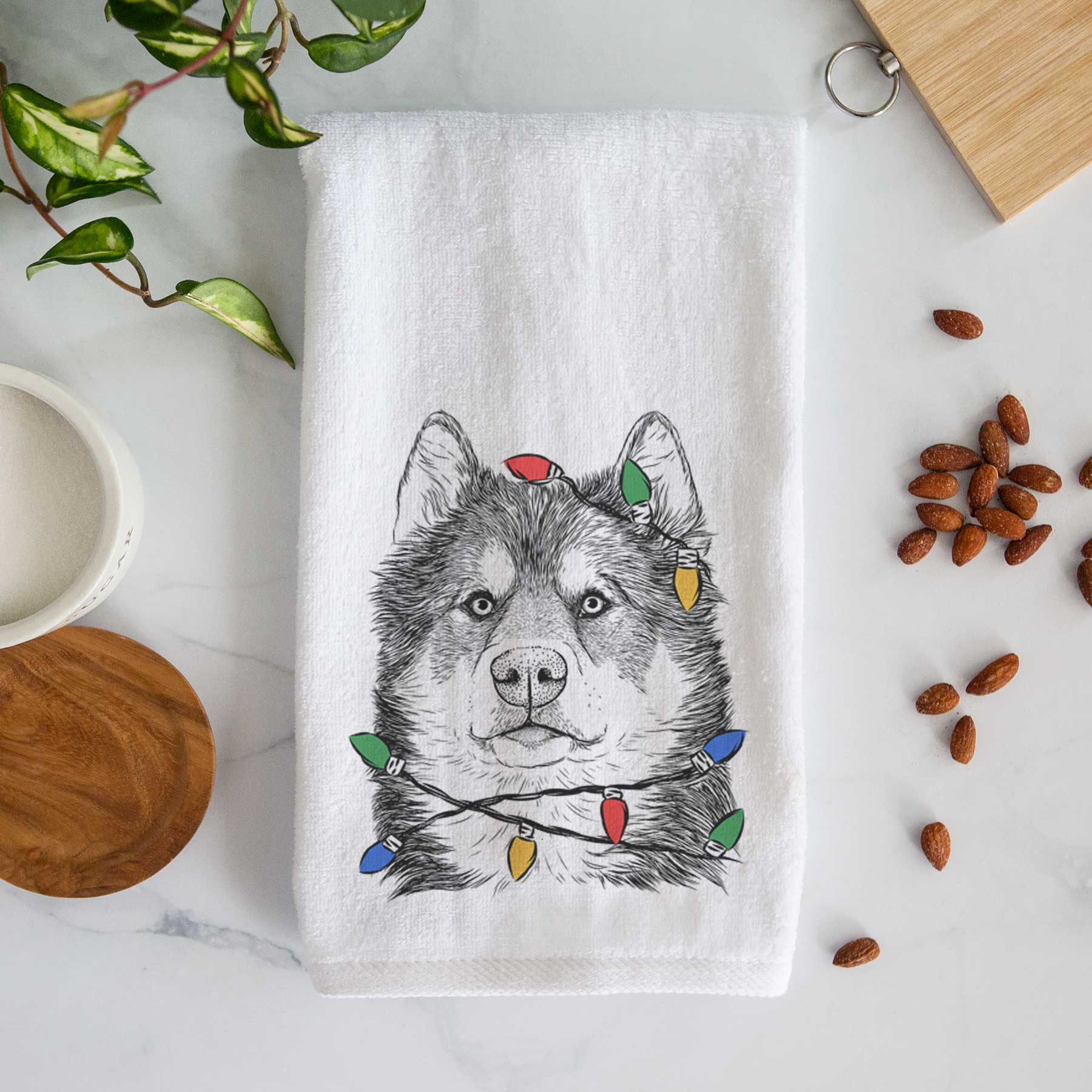 Oskar the Canadian Eskimo Dog Decorative Hand Towel