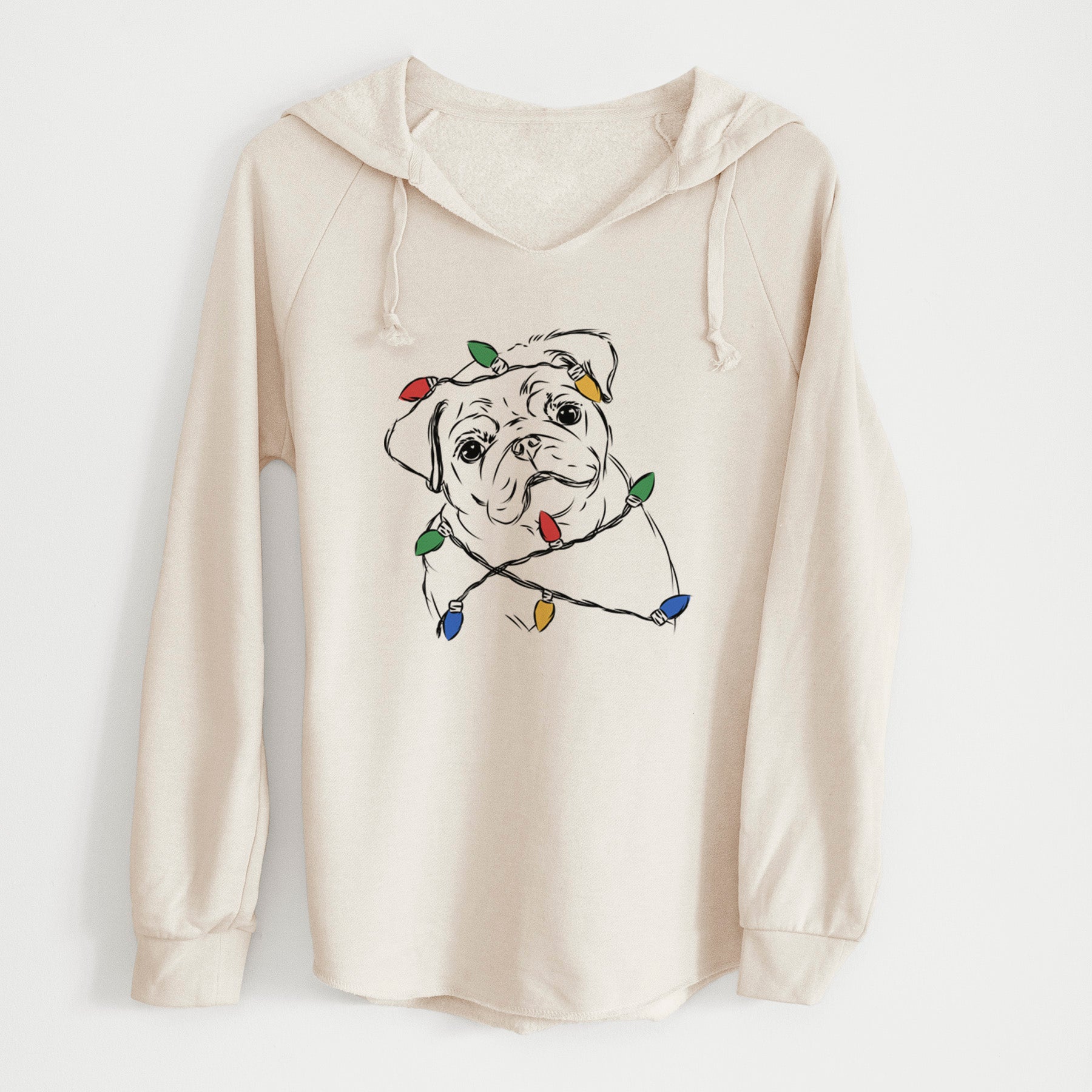 Christmas Lights Otis the Pug - Cali Wave Hooded Sweatshirt