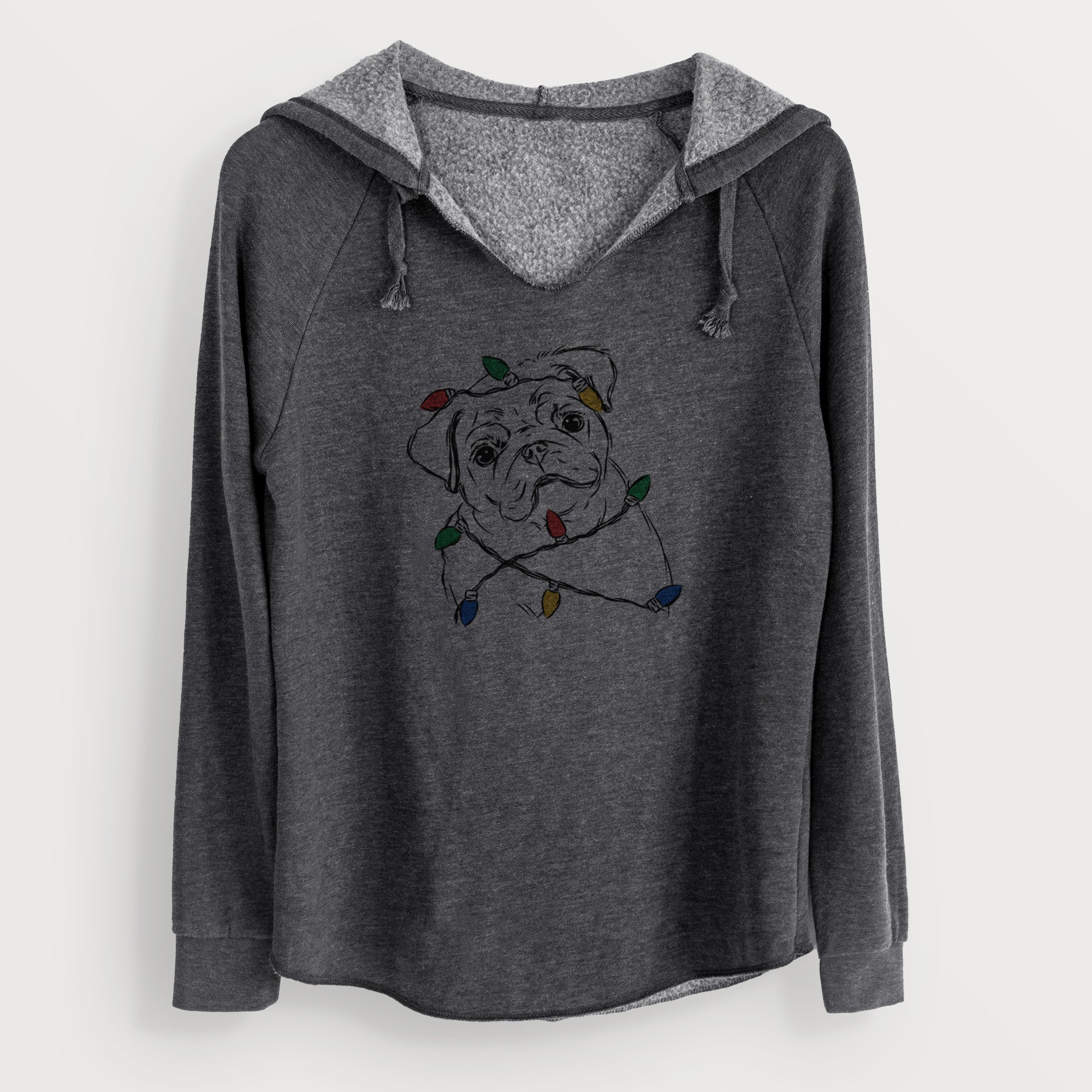 Christmas Lights Otis the Pug - Cali Wave Hooded Sweatshirt