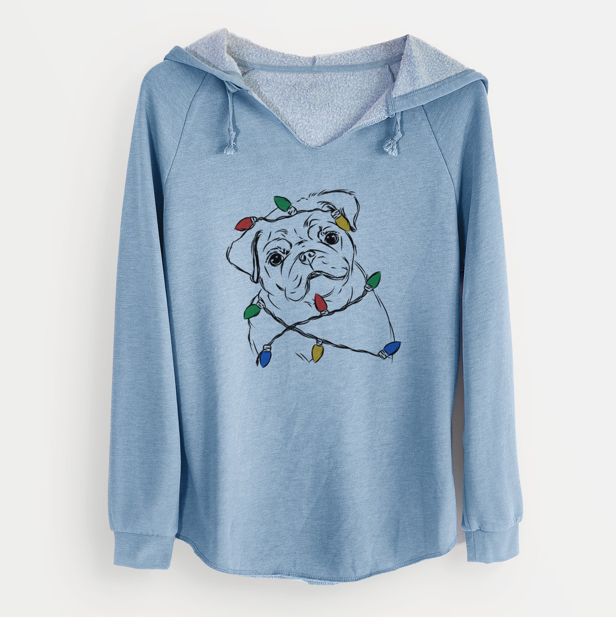 Christmas Lights Otis the Pug - Cali Wave Hooded Sweatshirt