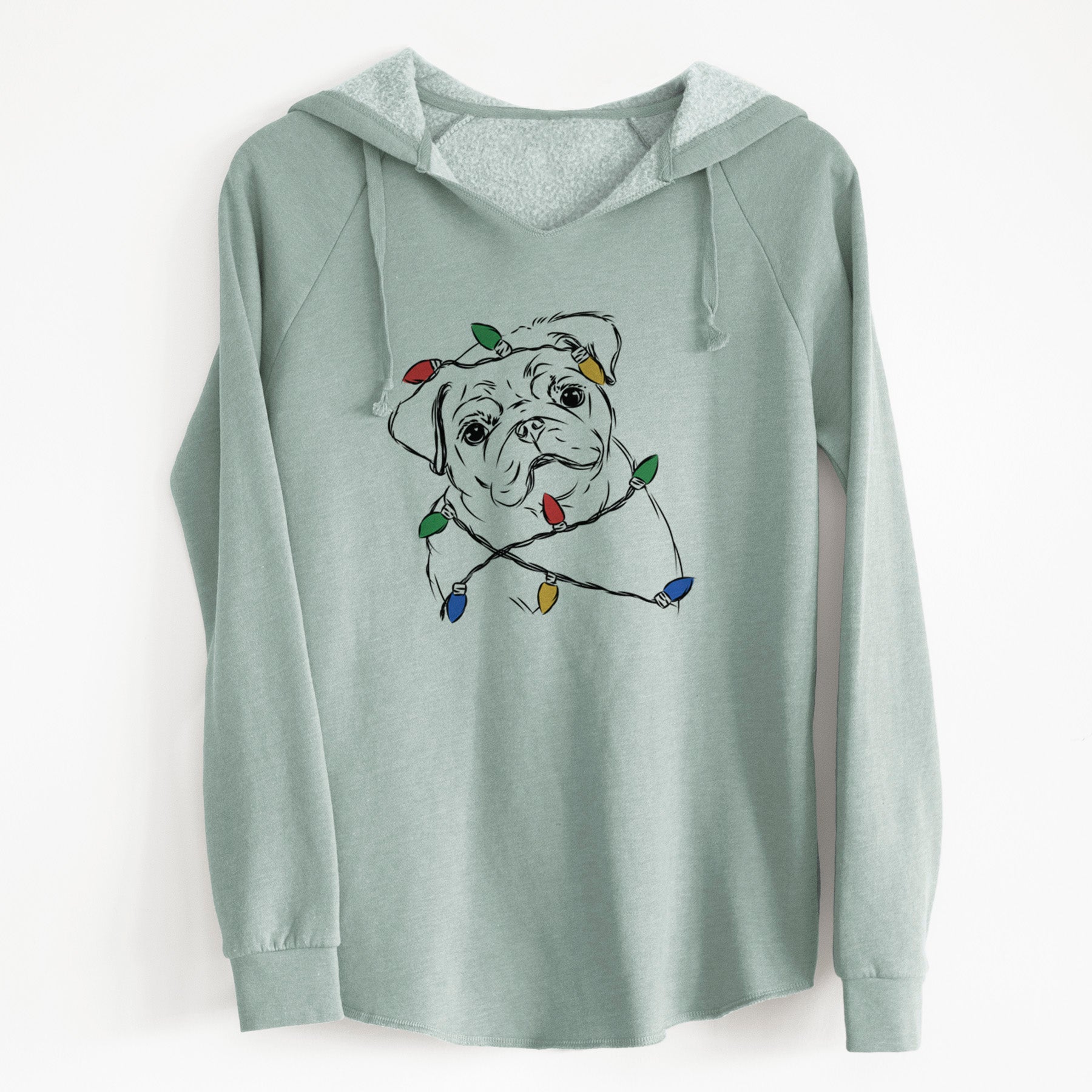 Christmas Lights Otis the Pug - Cali Wave Hooded Sweatshirt