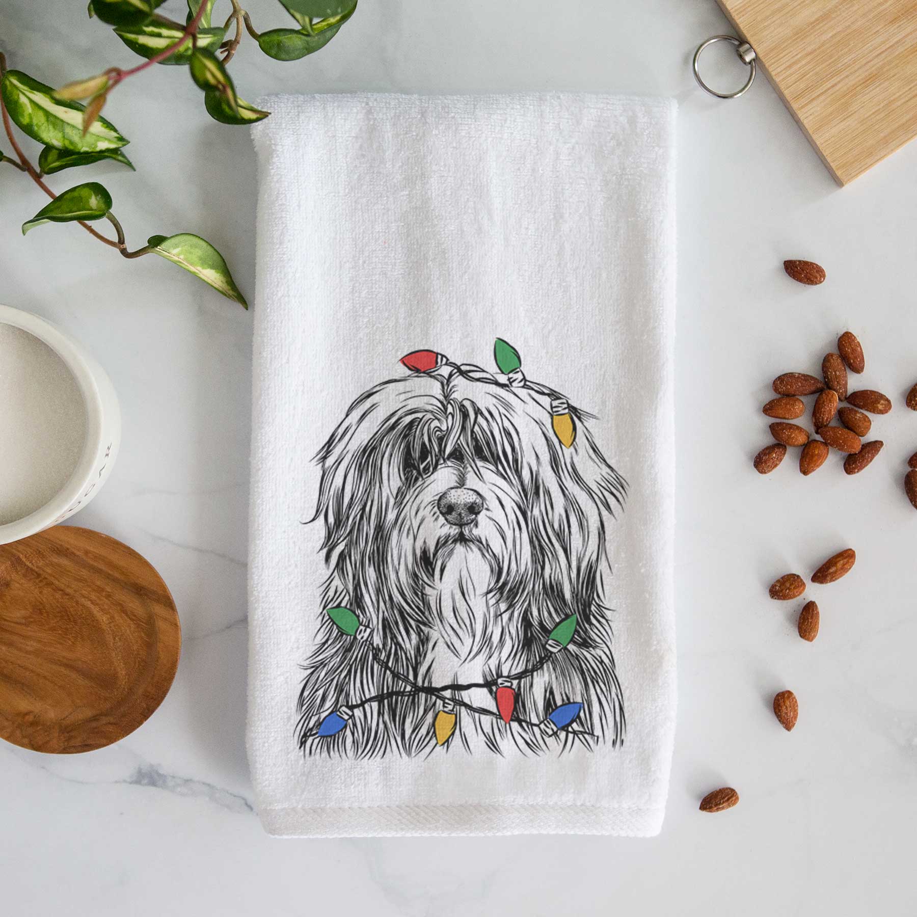 Otto the Polish Lowland Sheepdog Decorative Hand Towel