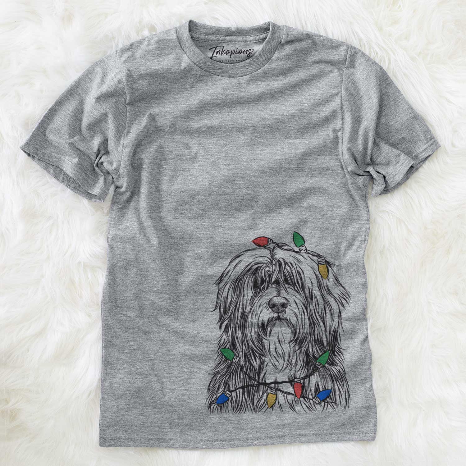 Christmas Lights Otto the Polish Lowland Sheepdog - Unisex Crewneck