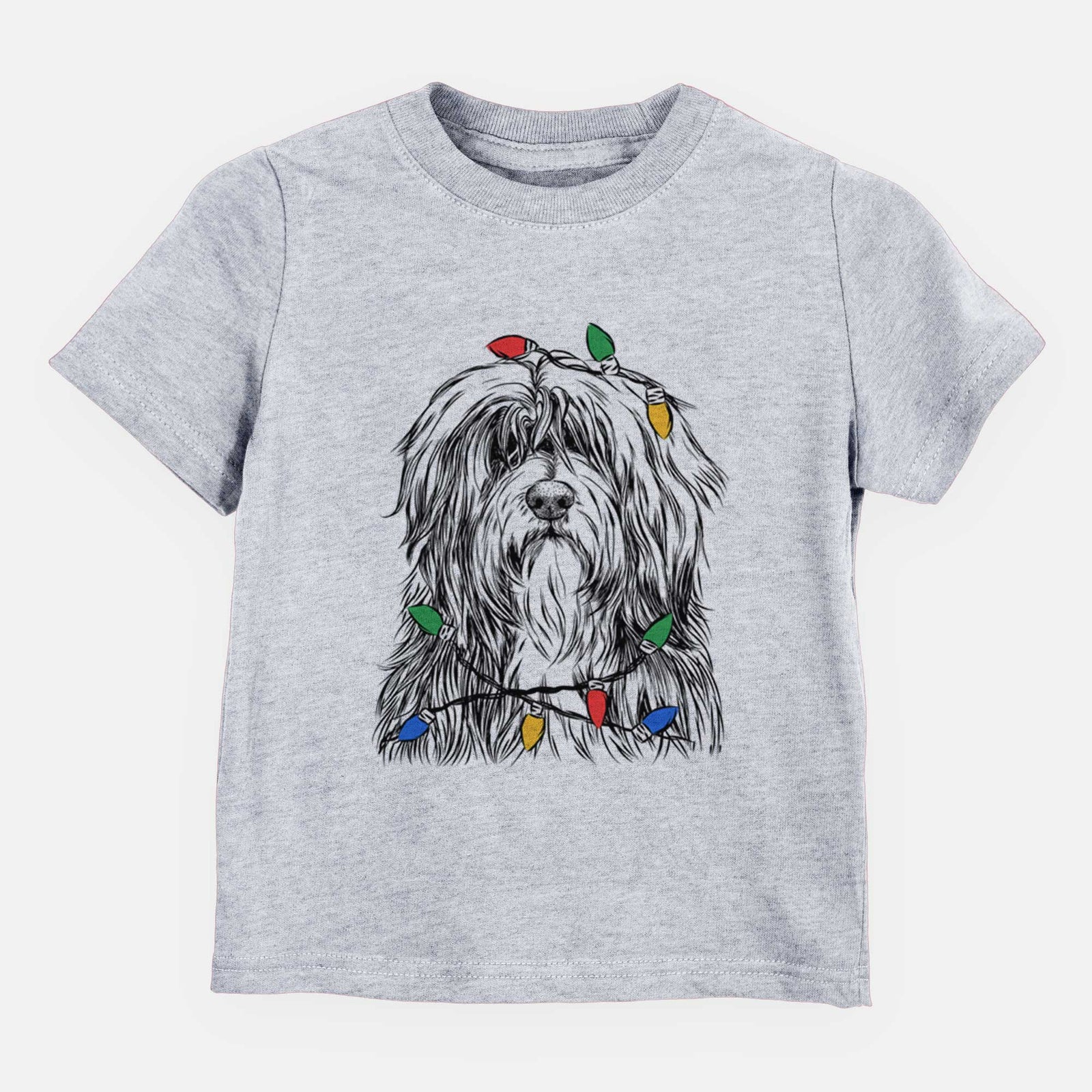 Christmas Lights Otto the Polish Lowland Sheepdog - Kids/Youth/Toddler Shirt