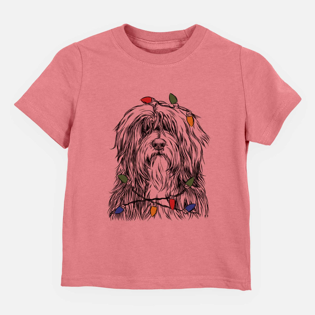 Christmas Lights Otto the Polish Lowland Sheepdog - Kids/Youth/Toddler Shirt