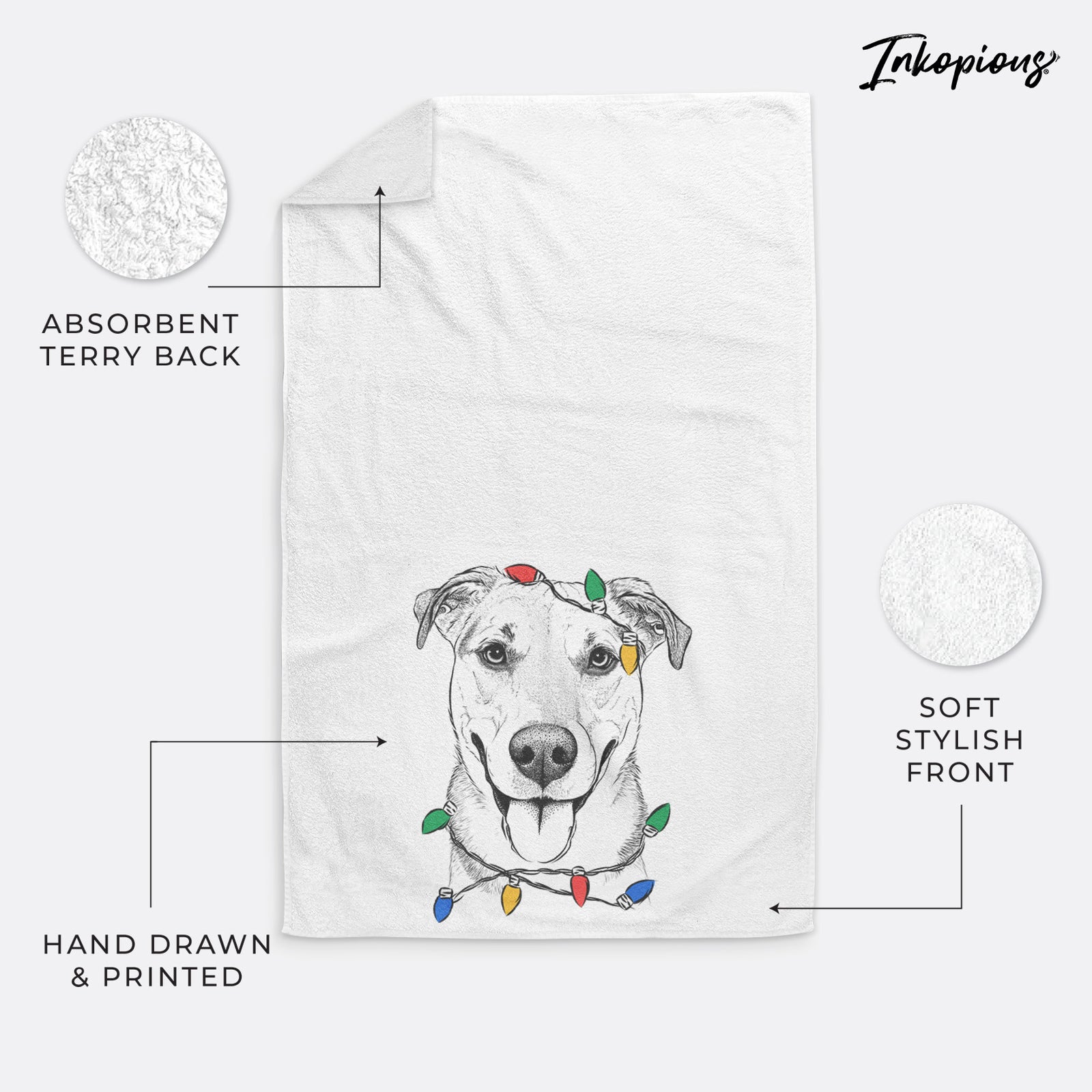 Padre the Pitbull Mix Decorative Hand Towel