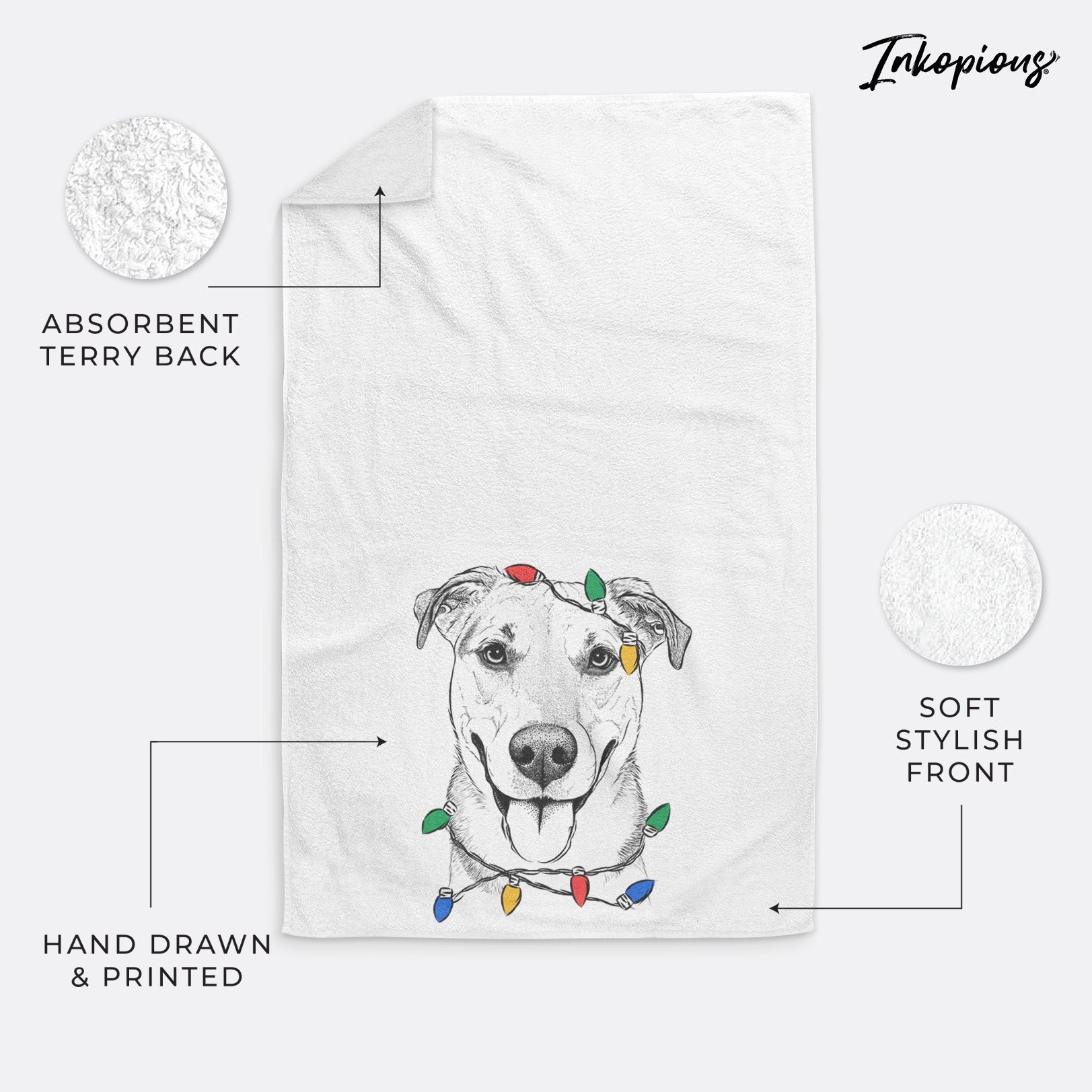 Padre the Pitbull Mix Decorative Hand Towel