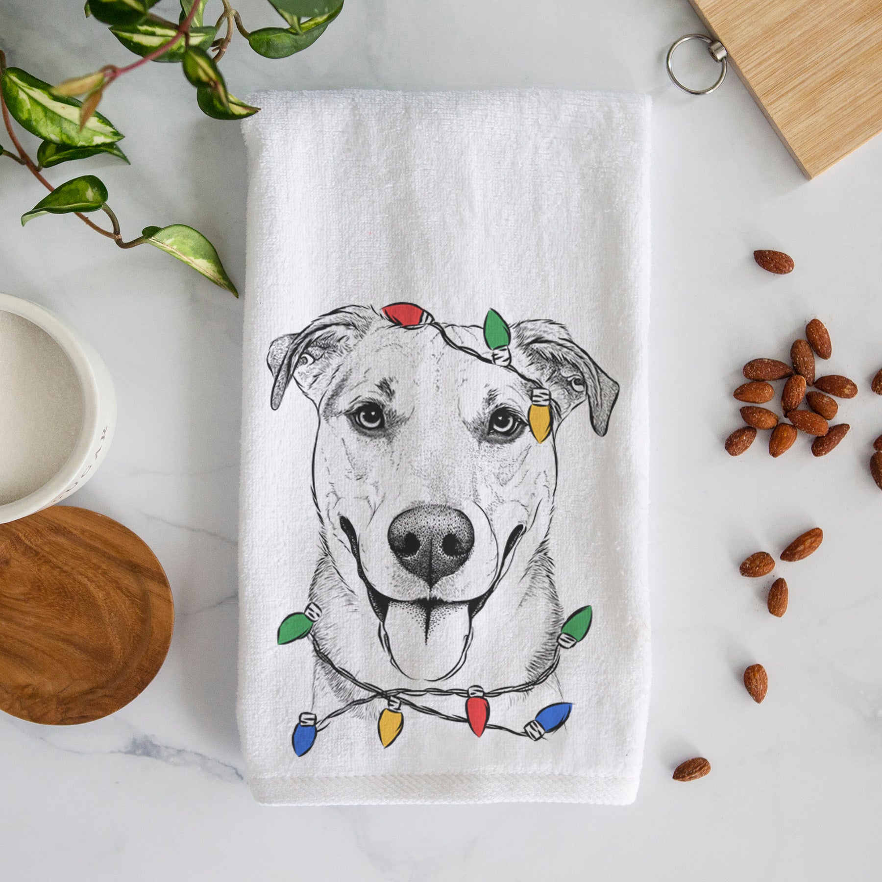 Padre the Pitbull Mix Decorative Hand Towel