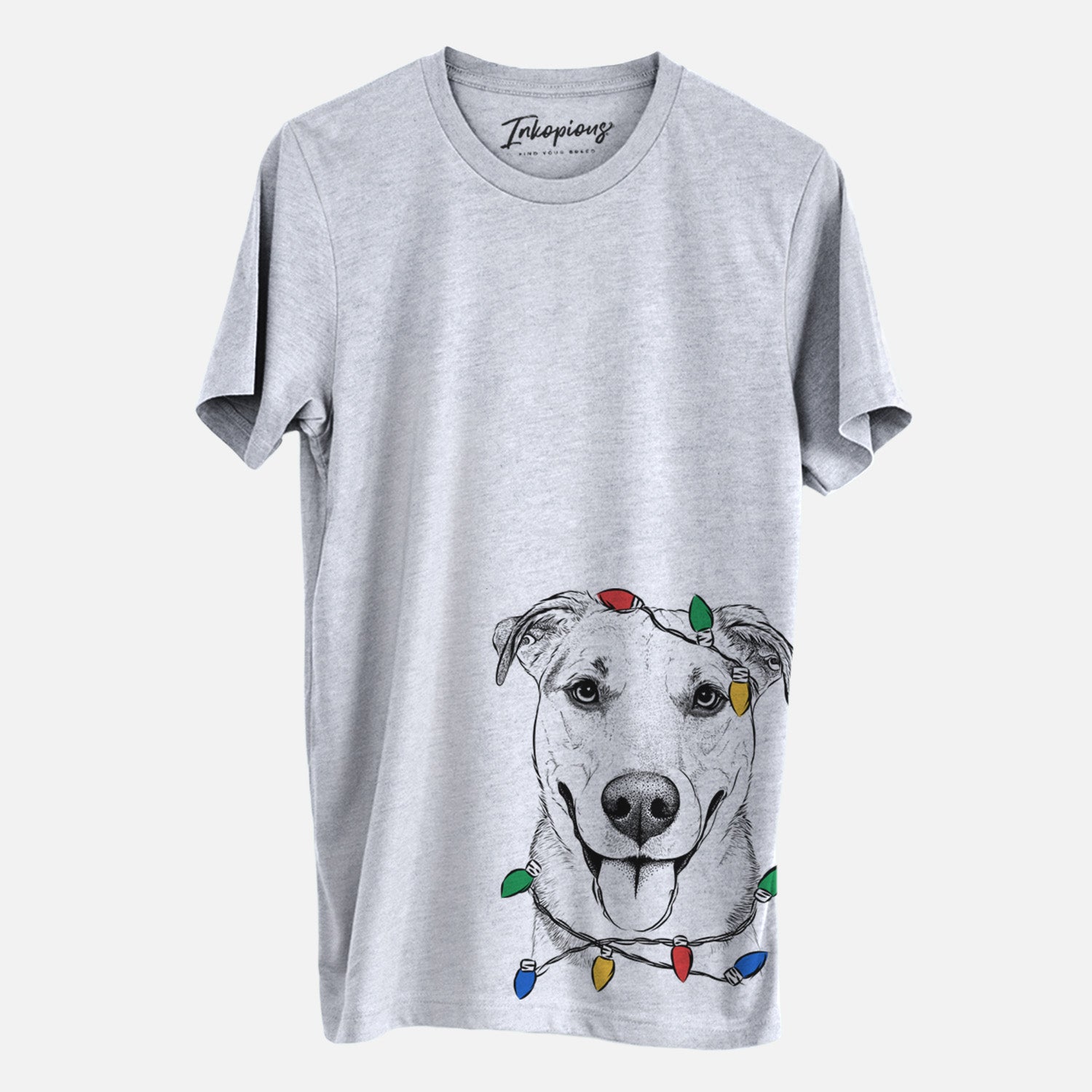 Christmas Lights Padre the Pitbull Mix - Unisex Crewneck