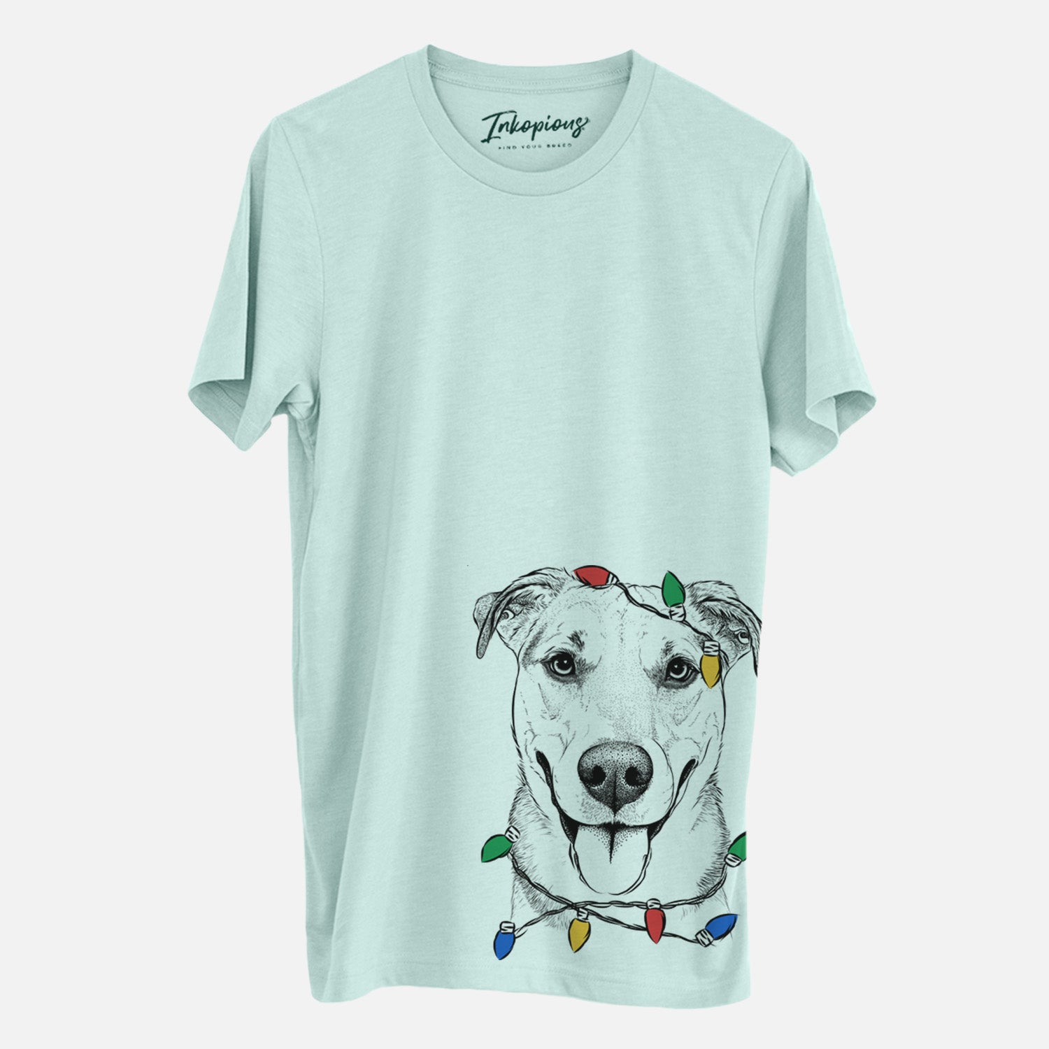 Christmas Lights Padre the Pitbull Mix - Unisex Crewneck