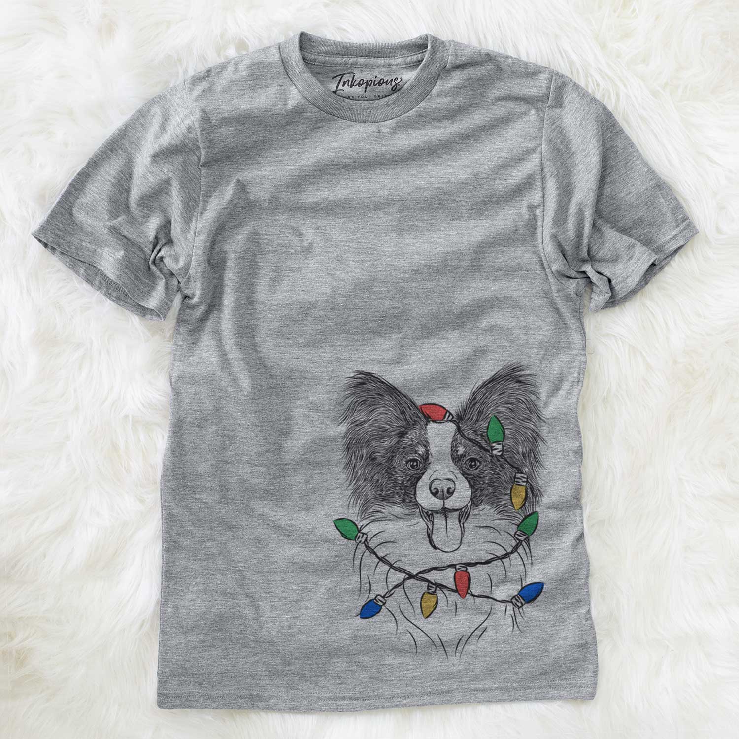 Christmas Lights Patrick the Papillon - Unisex Crewneck