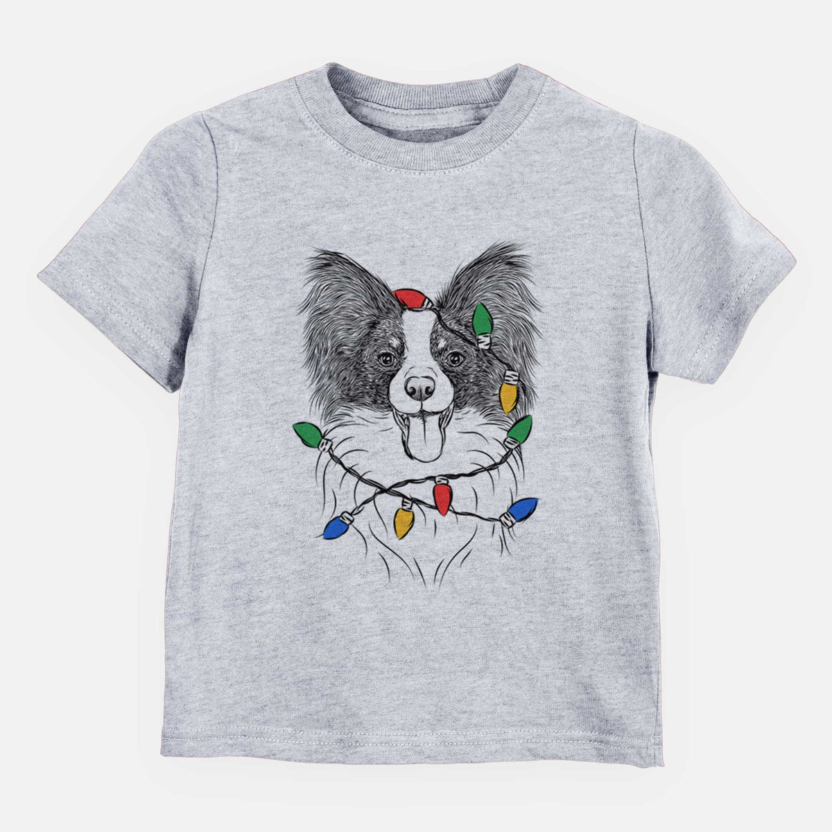 Christmas Lights Patrick the Papillon - Kids/Youth/Toddler Shirt