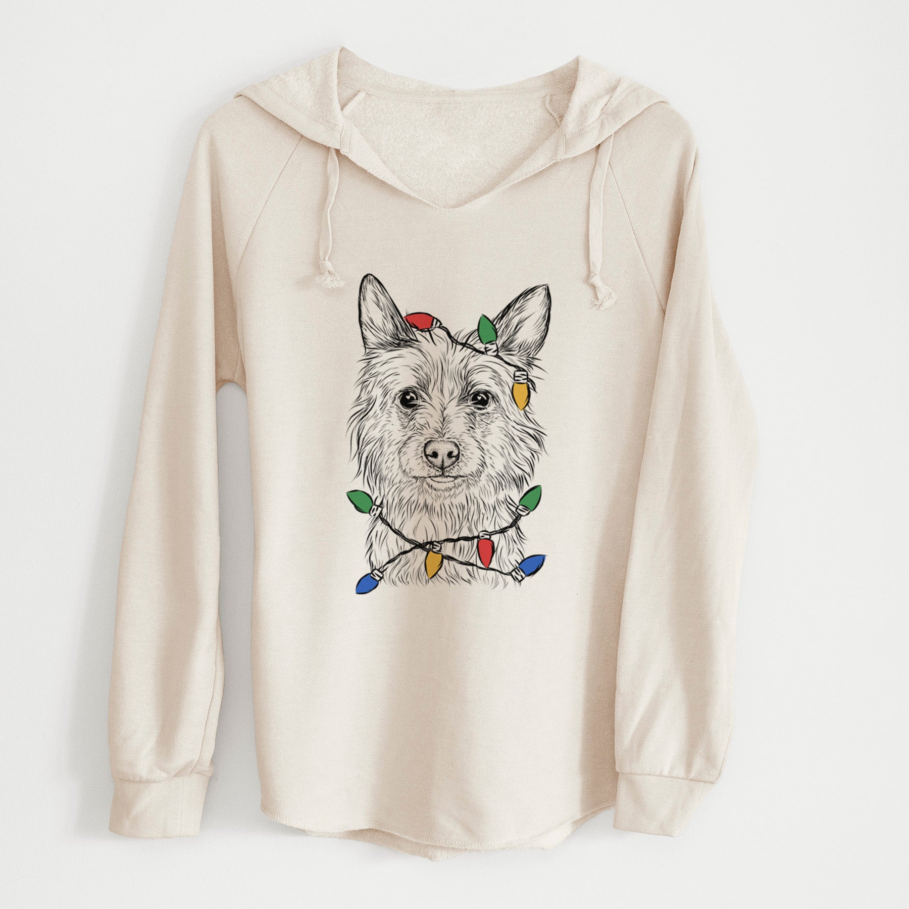 Christmas Lights Paulo the Portuguese Podengo - Cali Wave Hooded Sweatshirt