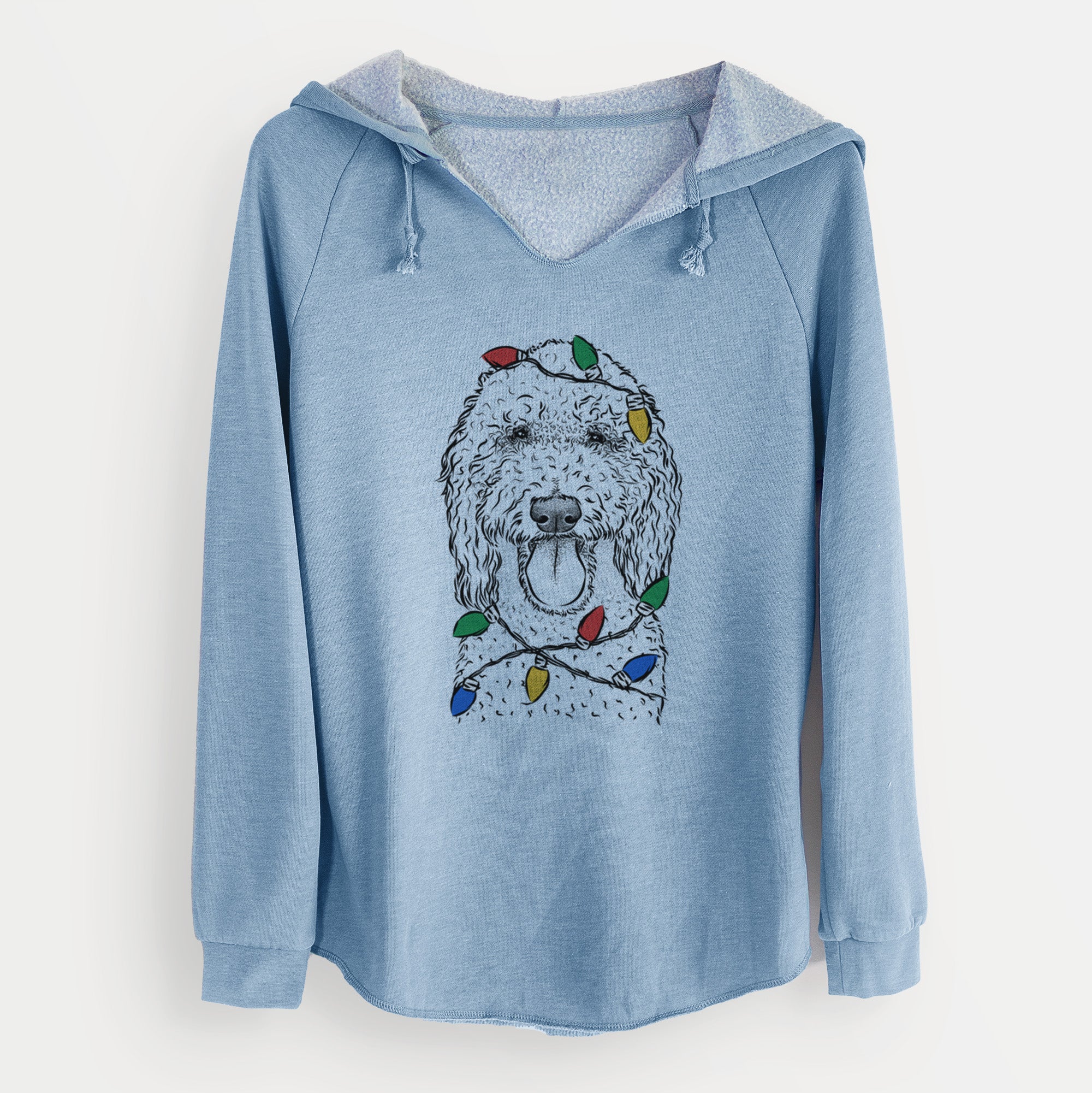 Christmas Lights Pavlov the Goldendoodle - Cali Wave Hooded Sweatshirt