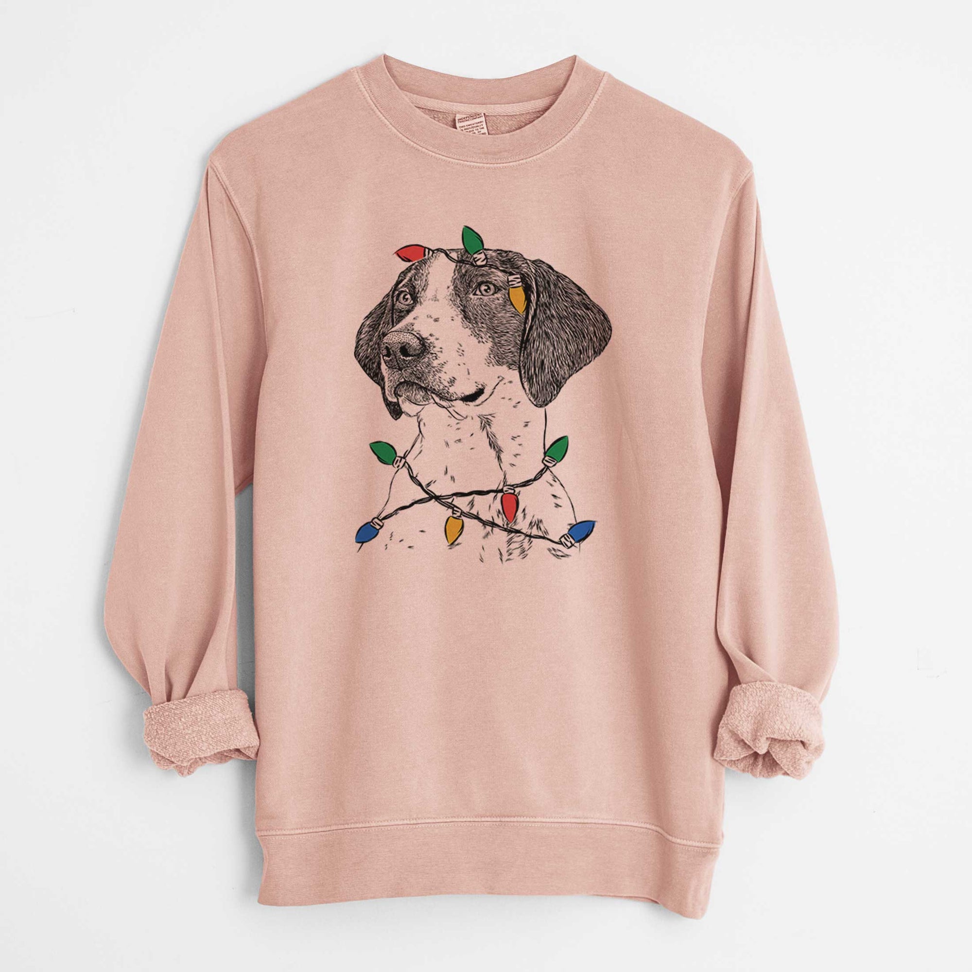 Christmas Lights Payton the Mixed Breed - Unisex Pigment Dyed Crew Sweatshirt