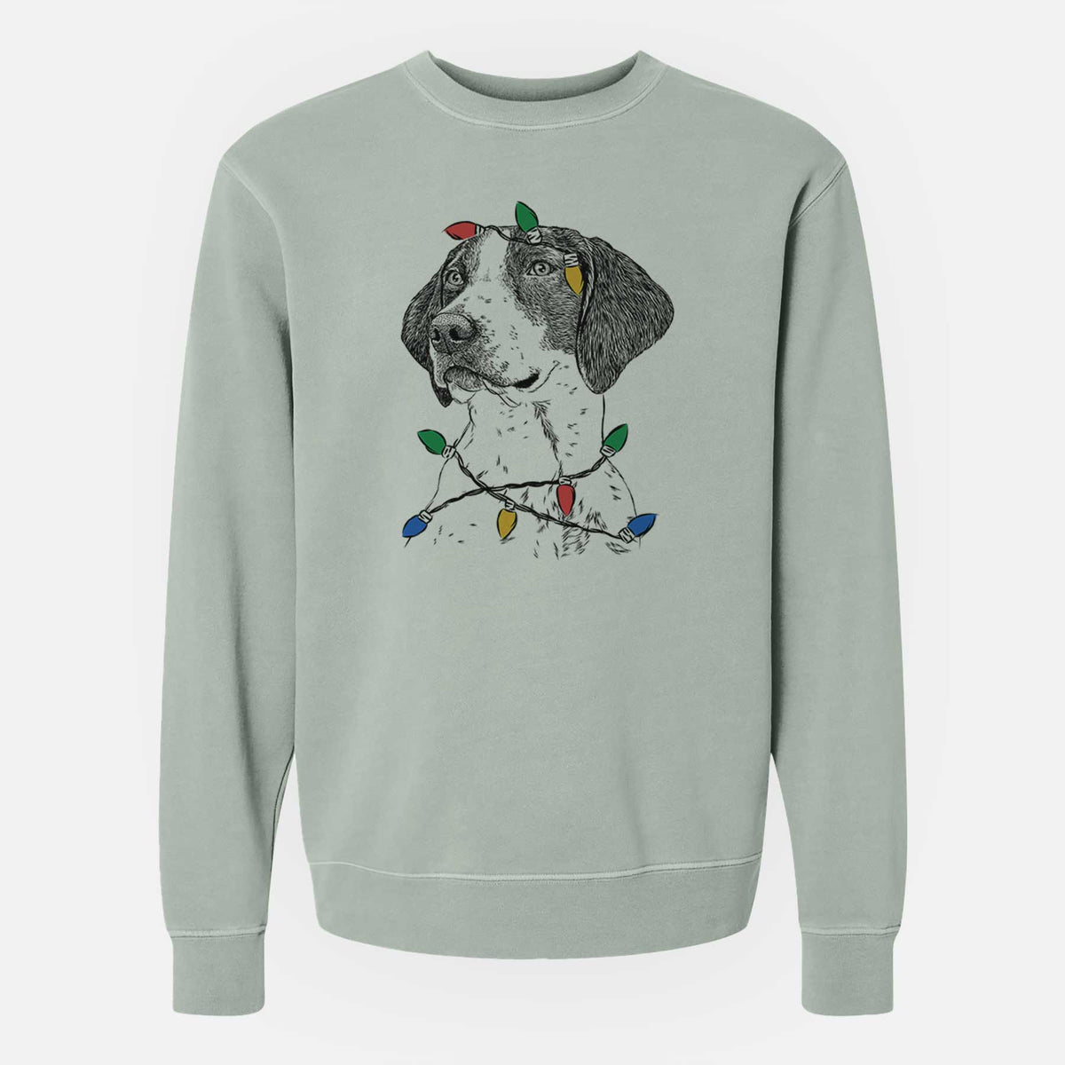 Christmas Lights Payton the Mixed Breed - Unisex Pigment Dyed Crew Sweatshirt