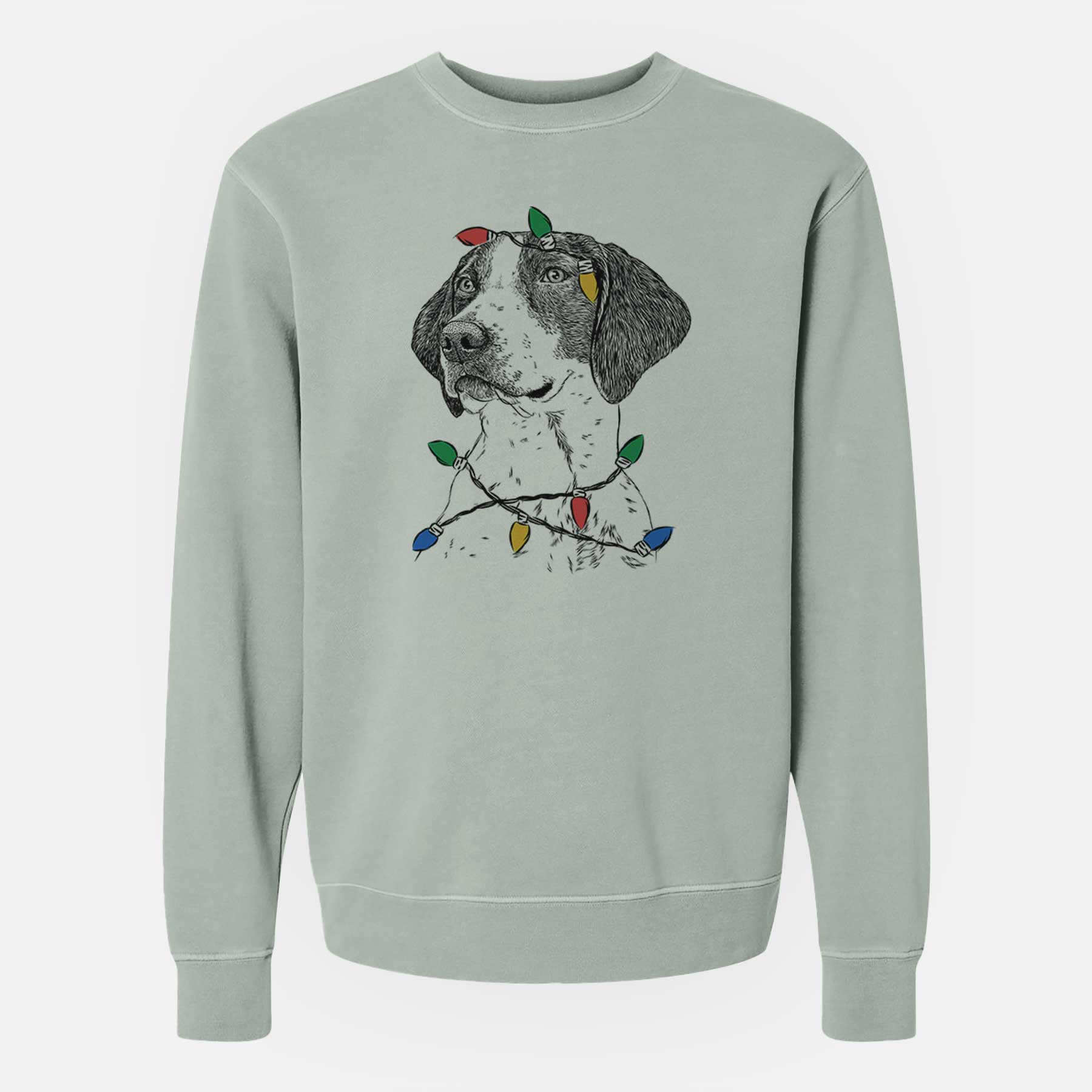Christmas Lights Payton the Mixed Breed - Unisex Pigment Dyed Crew Sweatshirt