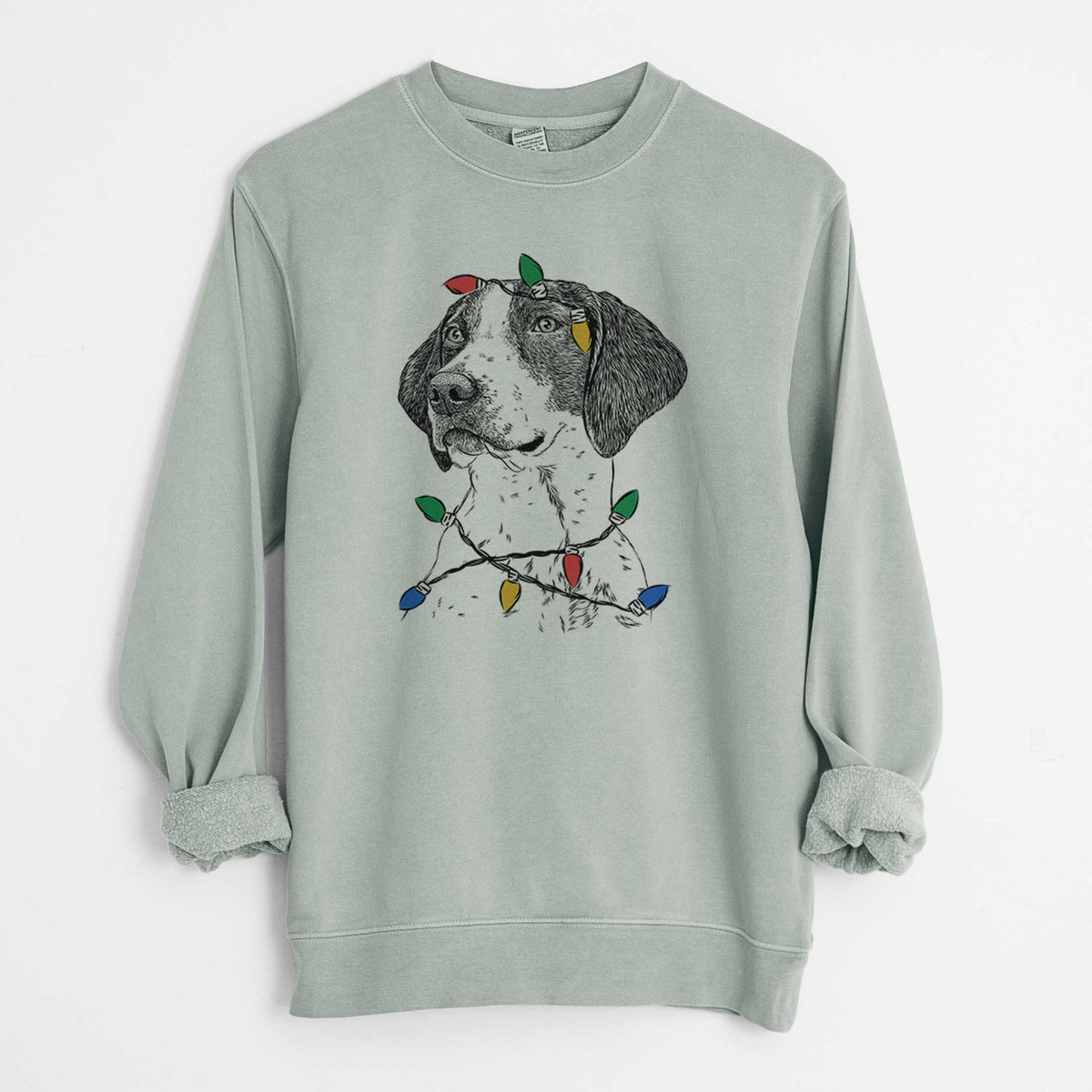 Christmas Lights Payton the Mixed Breed - Unisex Pigment Dyed Crew Sweatshirt