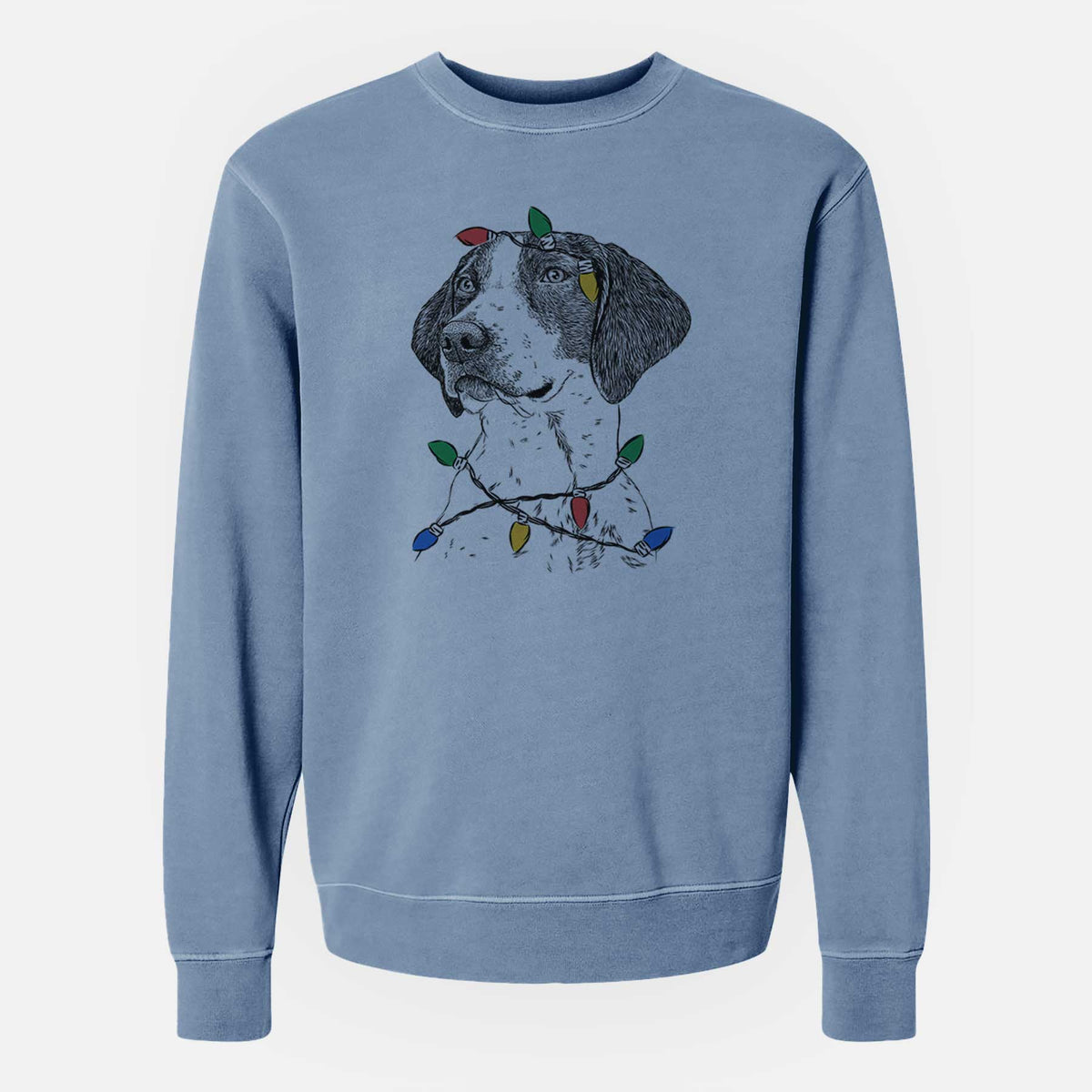 Christmas Lights Payton the Mixed Breed - Unisex Pigment Dyed Crew Sweatshirt