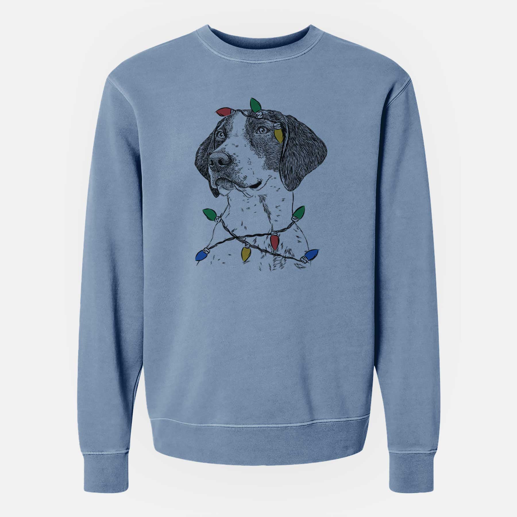 Christmas Lights Payton the Mixed Breed - Unisex Pigment Dyed Crew Sweatshirt