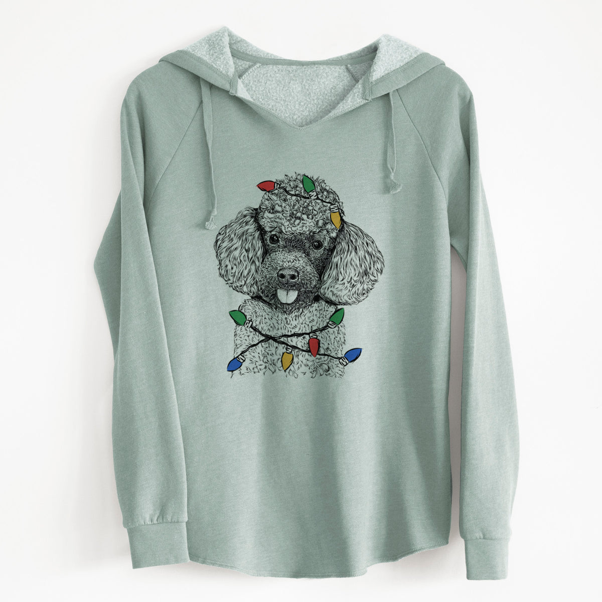 Christmas Lights George the Toy Poodle - Cali Wave Hooded Sweatshirt
