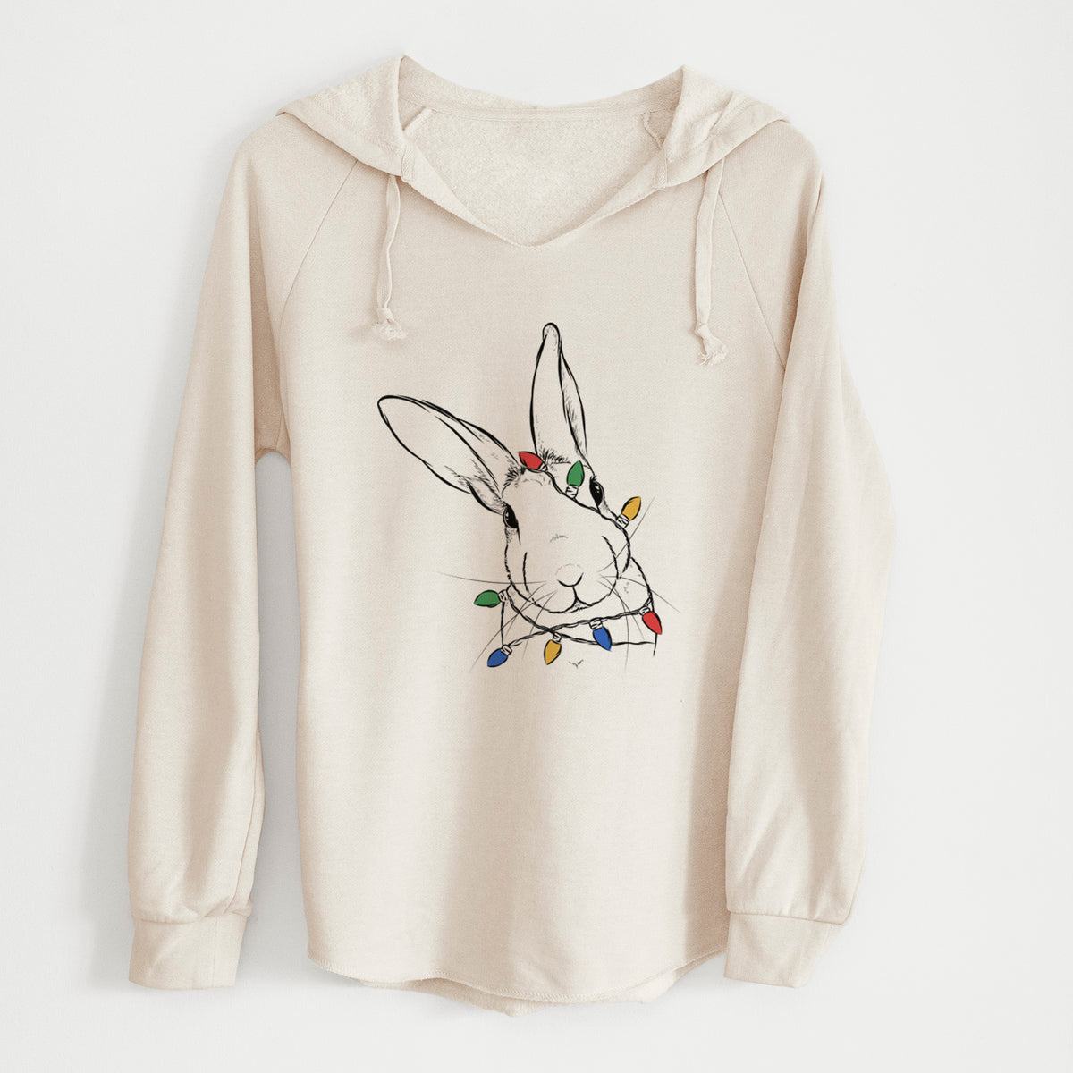 Christmas Lights Penny the Belgian Hare - Cali Wave Hooded Sweatshirt