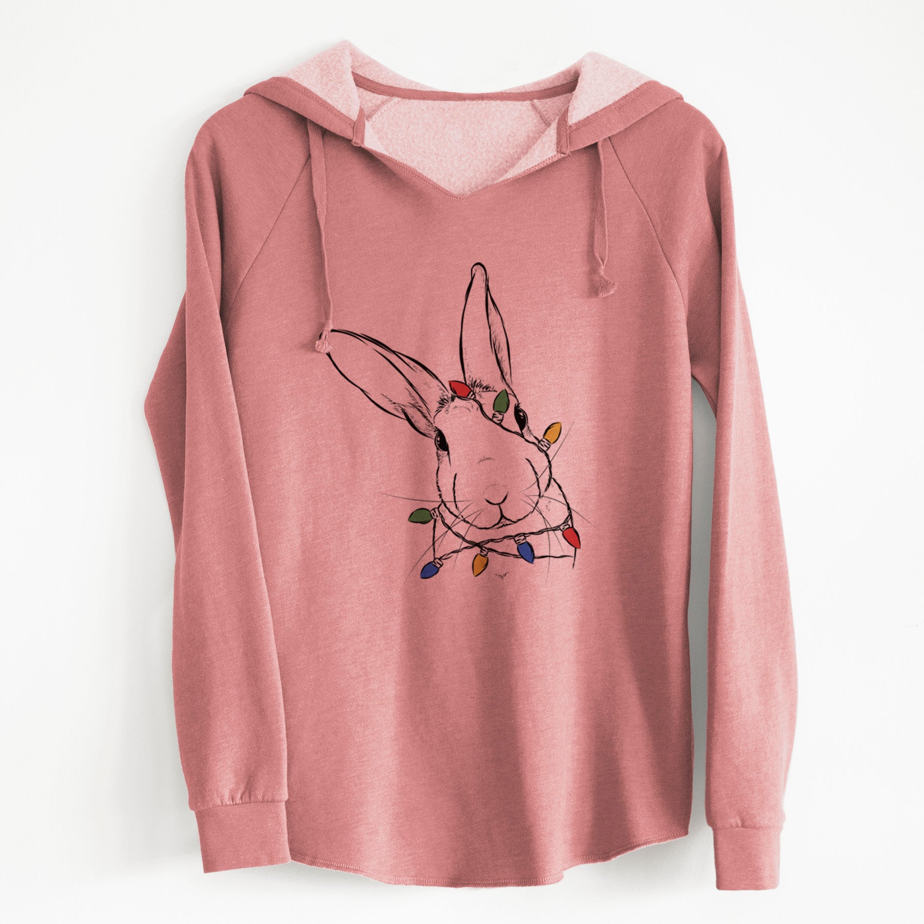 Christmas Lights Penny the Belgian Hare - Cali Wave Hooded Sweatshirt