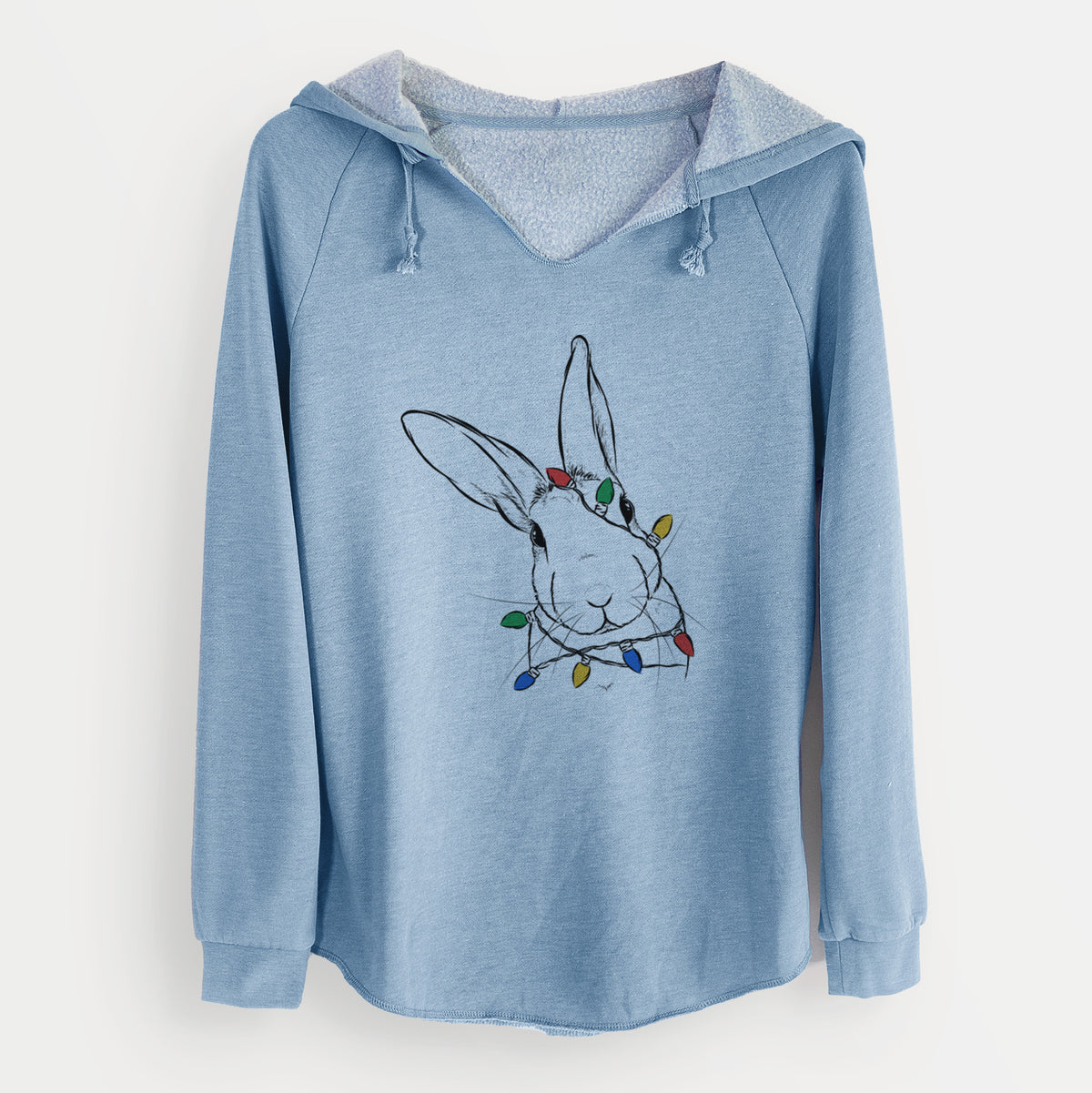 Christmas Lights Penny the Belgian Hare - Cali Wave Hooded Sweatshirt