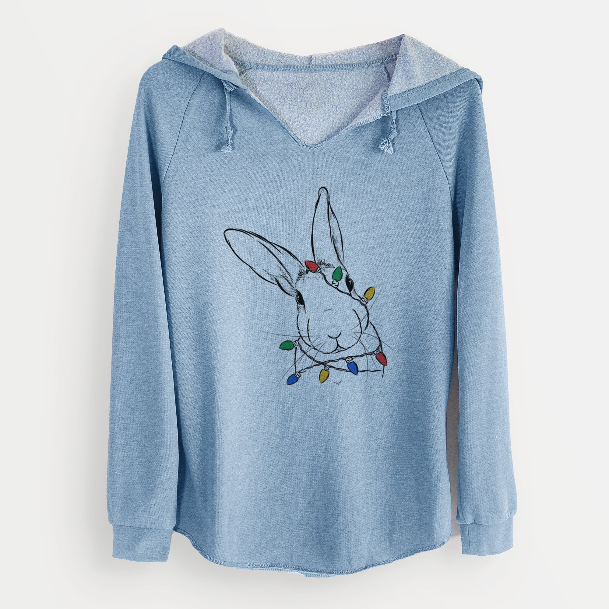 Christmas Lights Penny the Belgian Hare - Cali Wave Hooded Sweatshirt