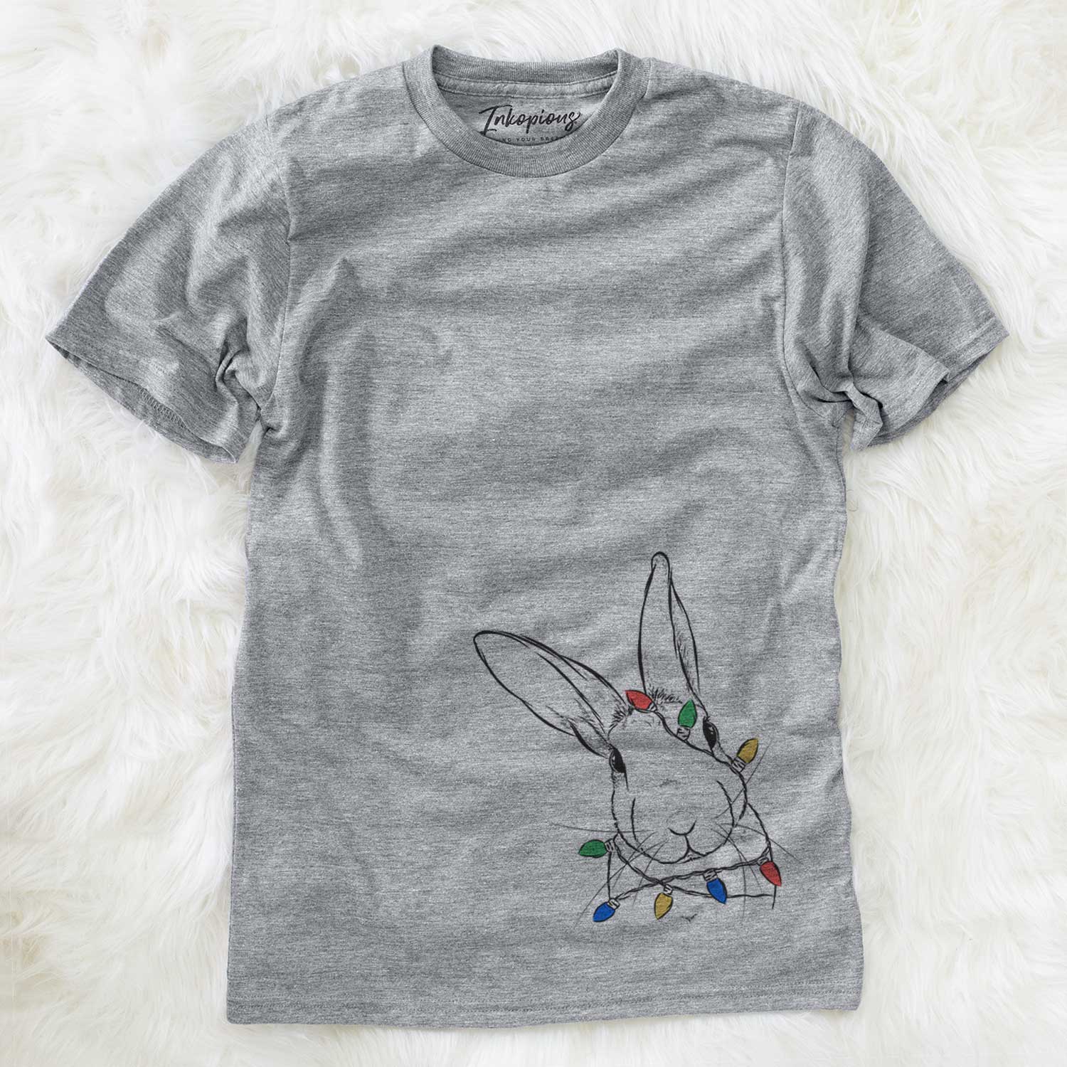 Christmas Lights Penny the Belgian Hare - Unisex Crewneck