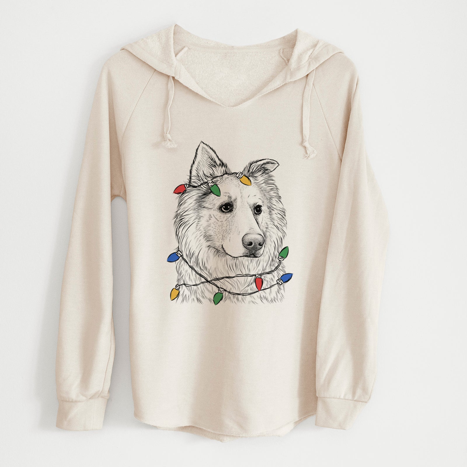Christmas Lights Penny the Chow Mix - Cali Wave Hooded Sweatshirt