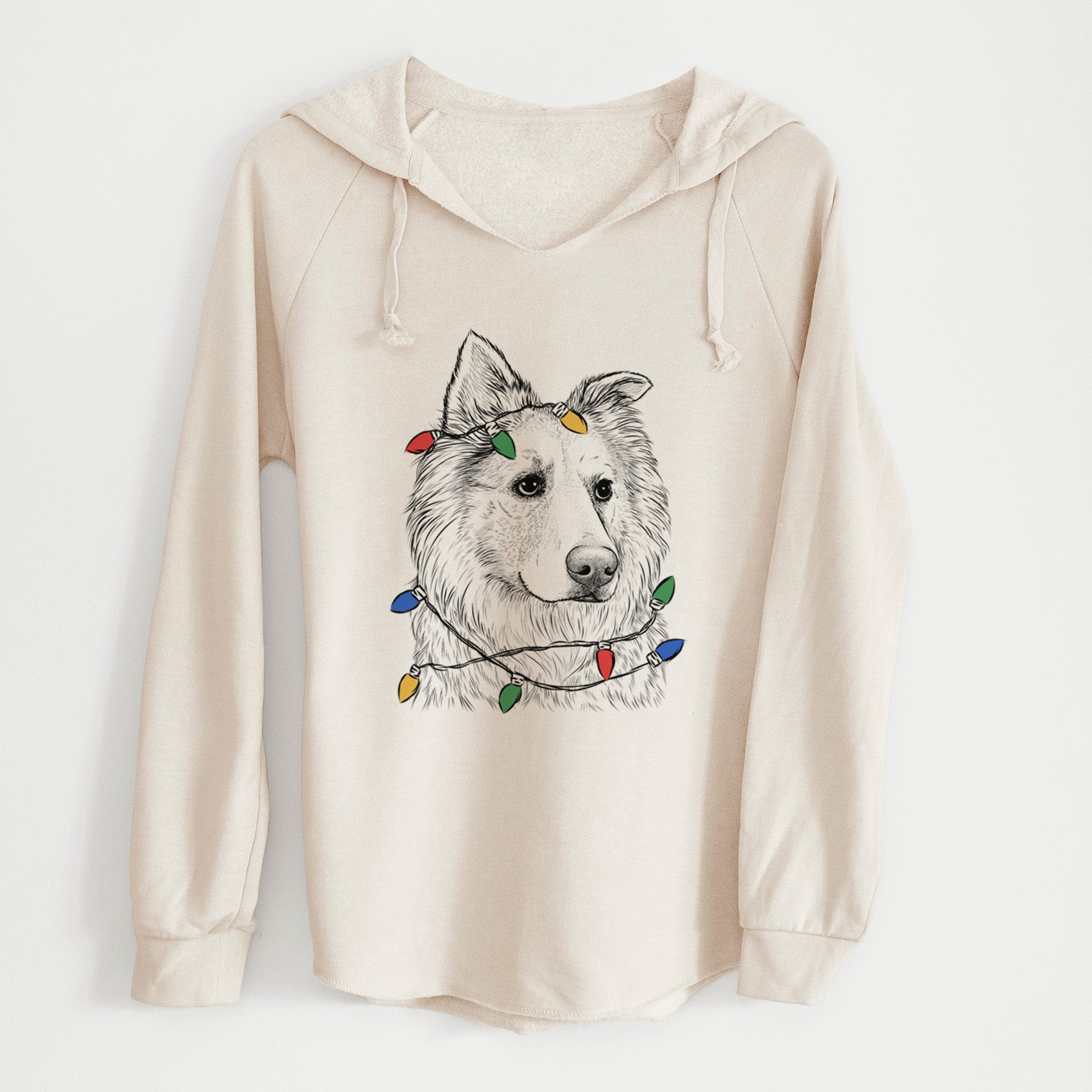 Christmas Lights Penny the Chow Mix - Cali Wave Hooded Sweatshirt
