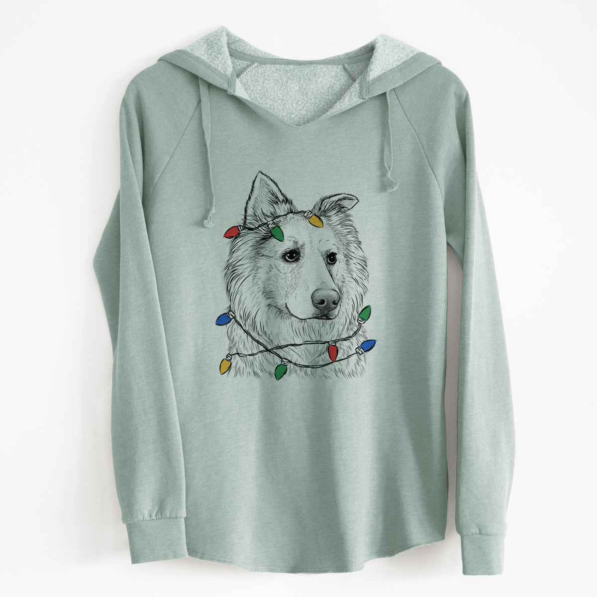 Christmas Lights Penny the Chow Mix - Cali Wave Hooded Sweatshirt