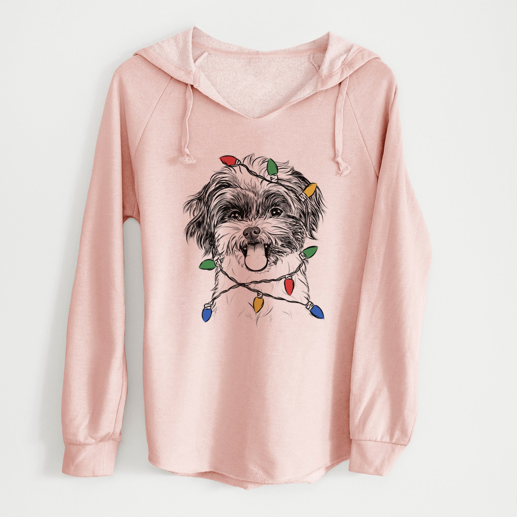 Christmas Lights Pepper the Shihpoo - Cali Wave Hooded Sweatshirt