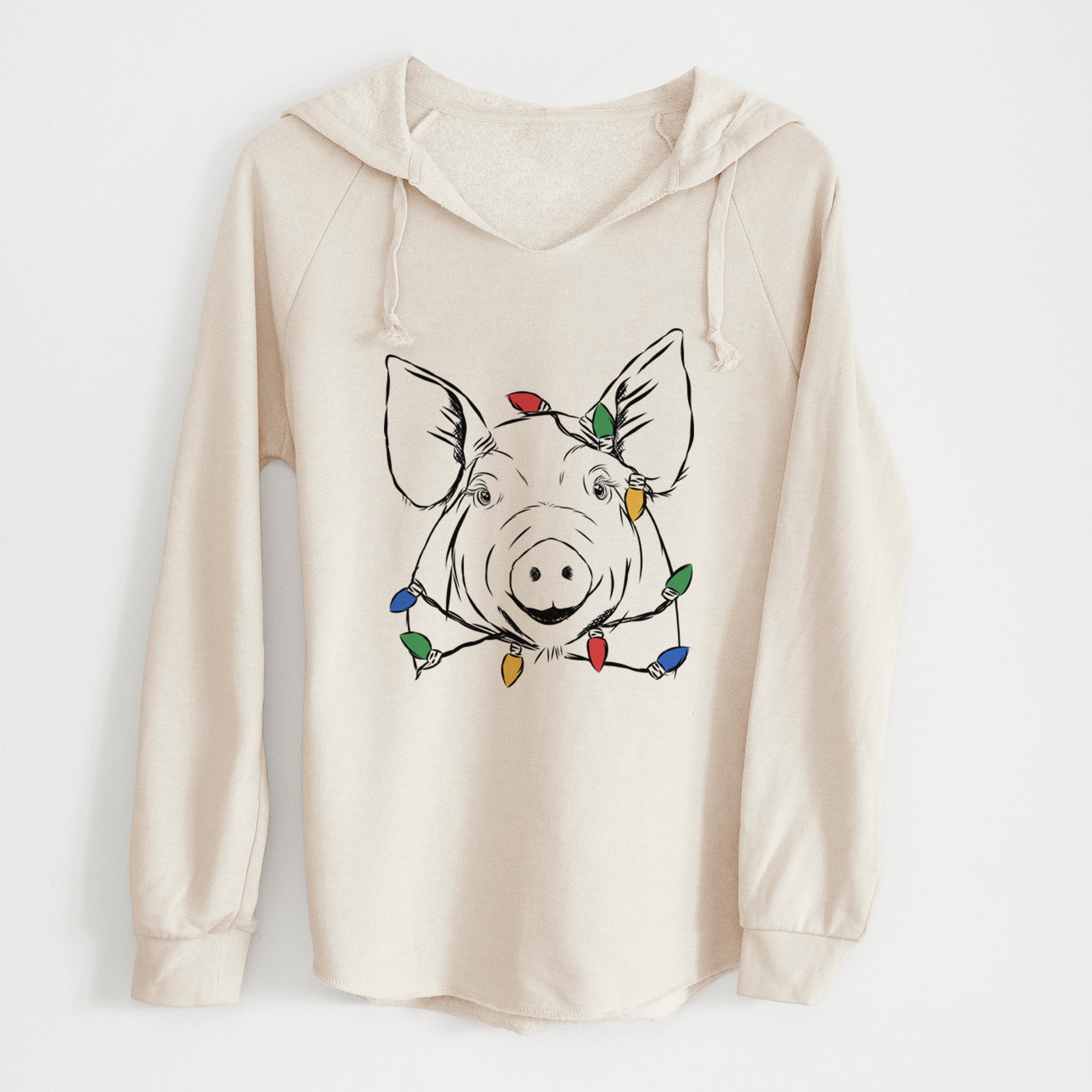 Christmas Lights Perry the Pig - Cali Wave Hooded Sweatshirt