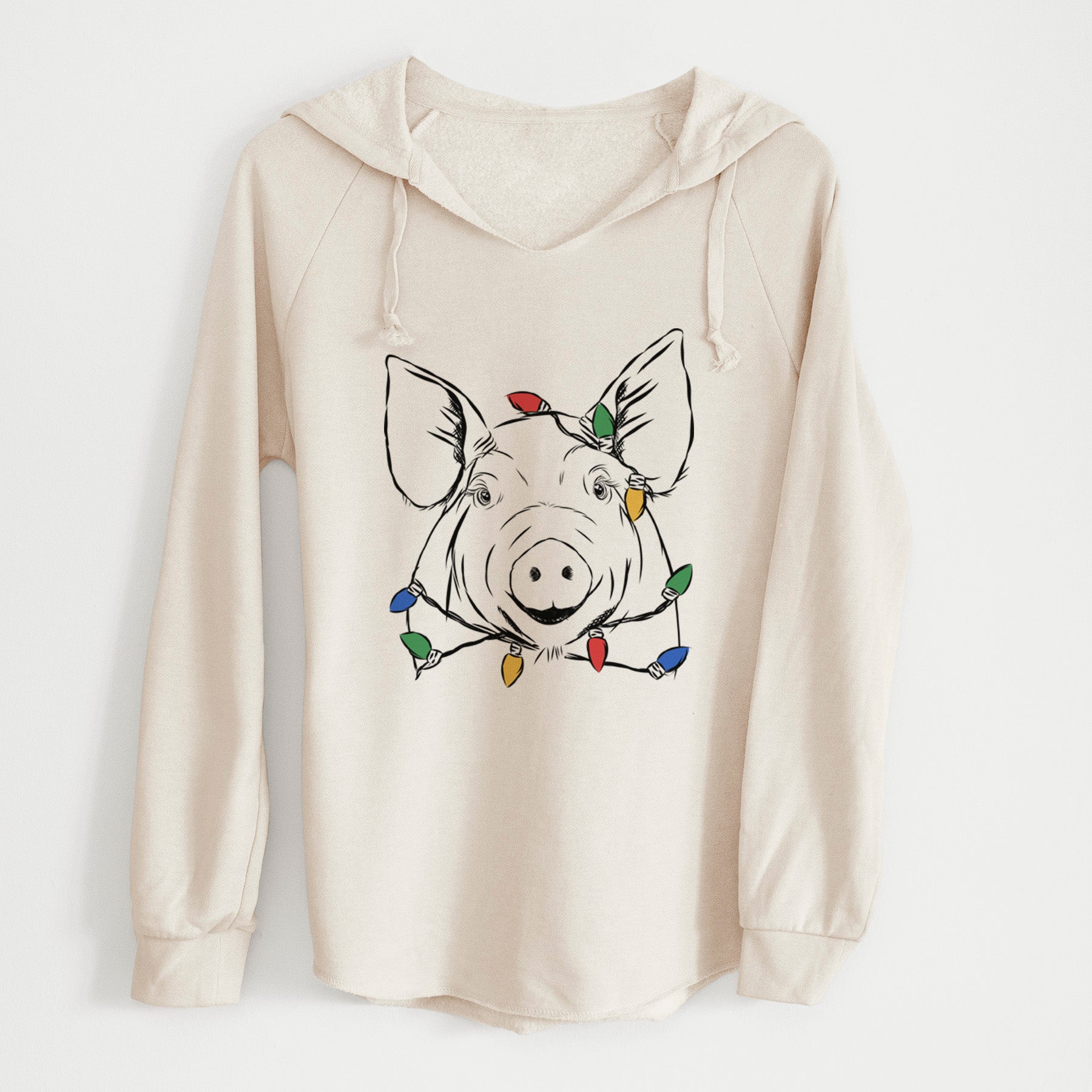 Christmas Lights Perry the Pig - Cali Wave Hooded Sweatshirt