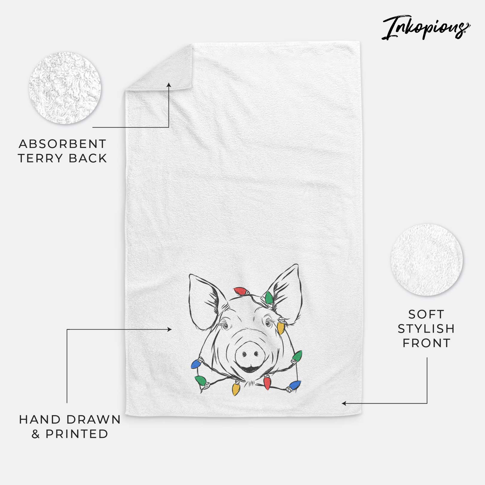 Perry the Pig Decorative Hand Towel