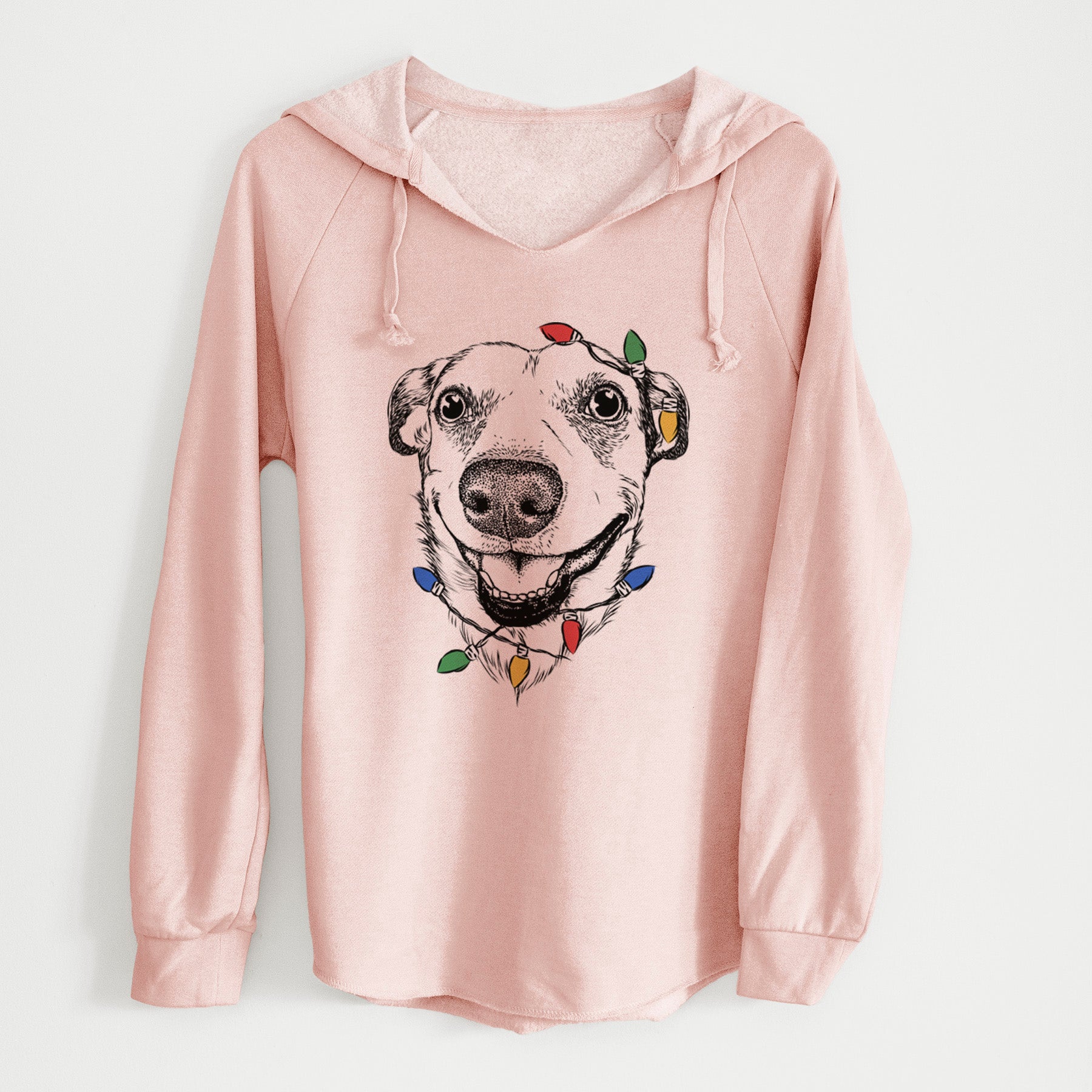 Christmas Lights Petrah the Staffy Mix - Cali Wave Hooded Sweatshirt