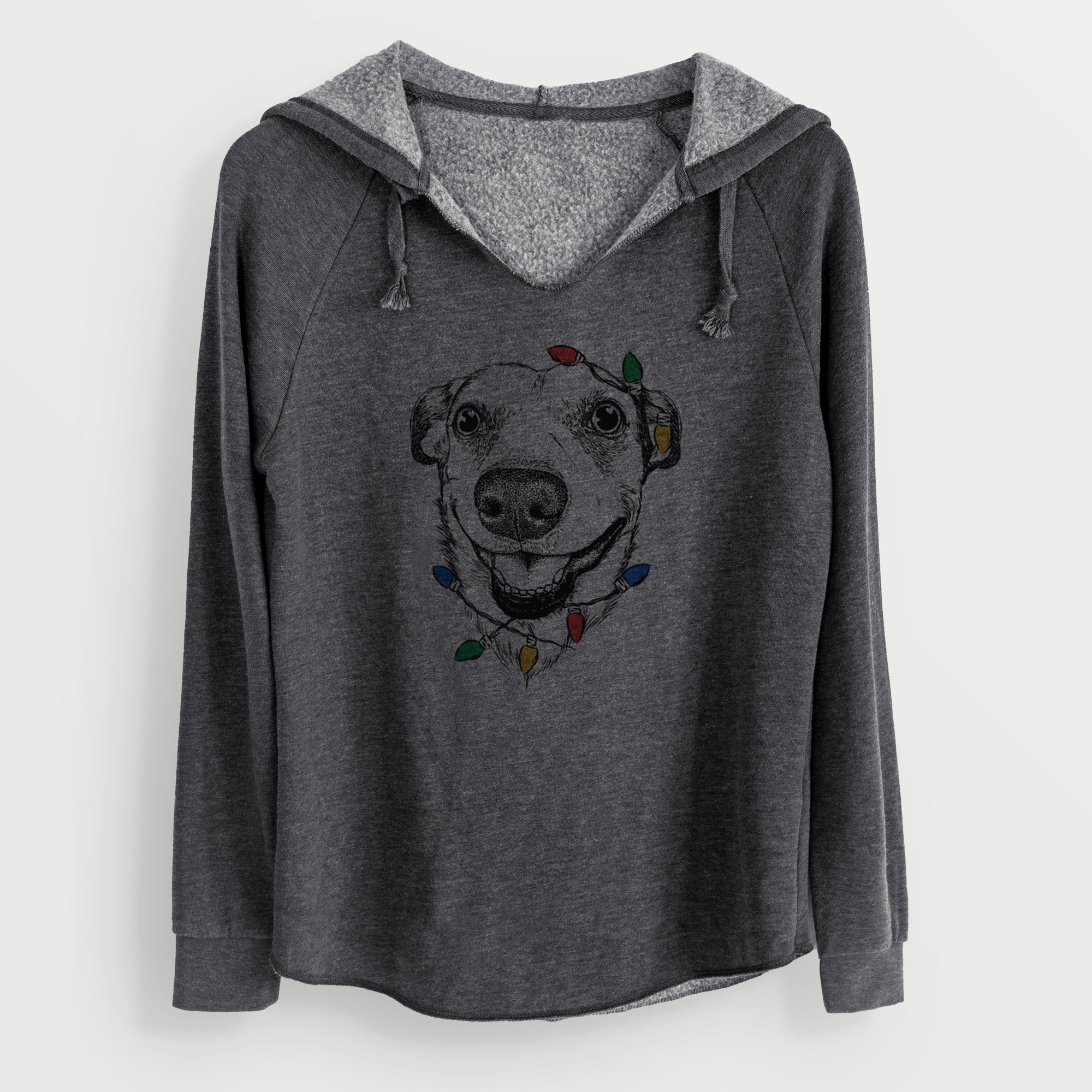 Christmas Lights Petrah the Staffy Mix - Cali Wave Hooded Sweatshirt