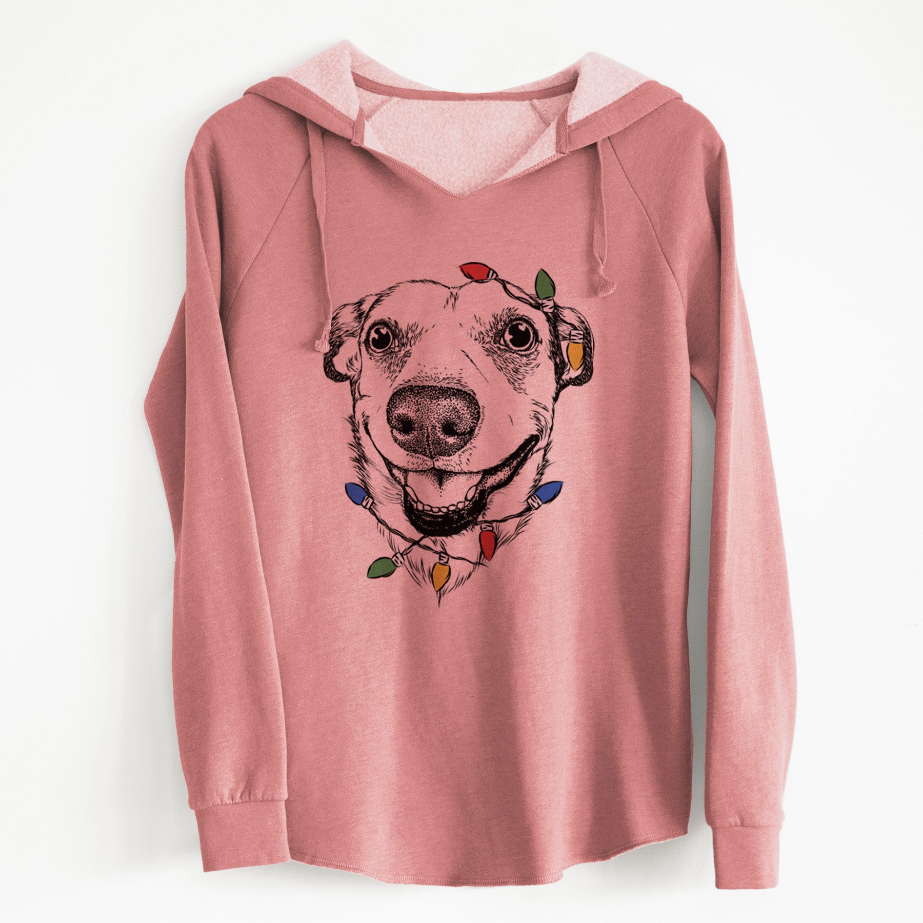 Christmas Lights Petrah the Staffy Mix - Cali Wave Hooded Sweatshirt